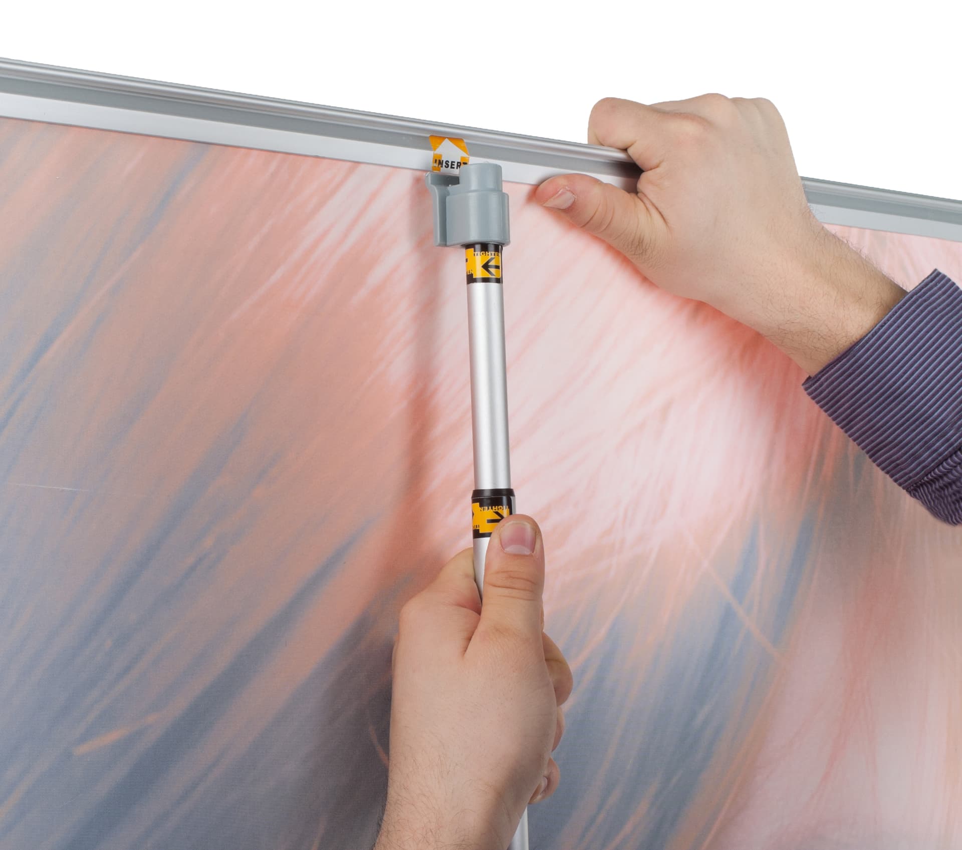 33" Retractable Vinyl Banner Stand with Telescoping Pole