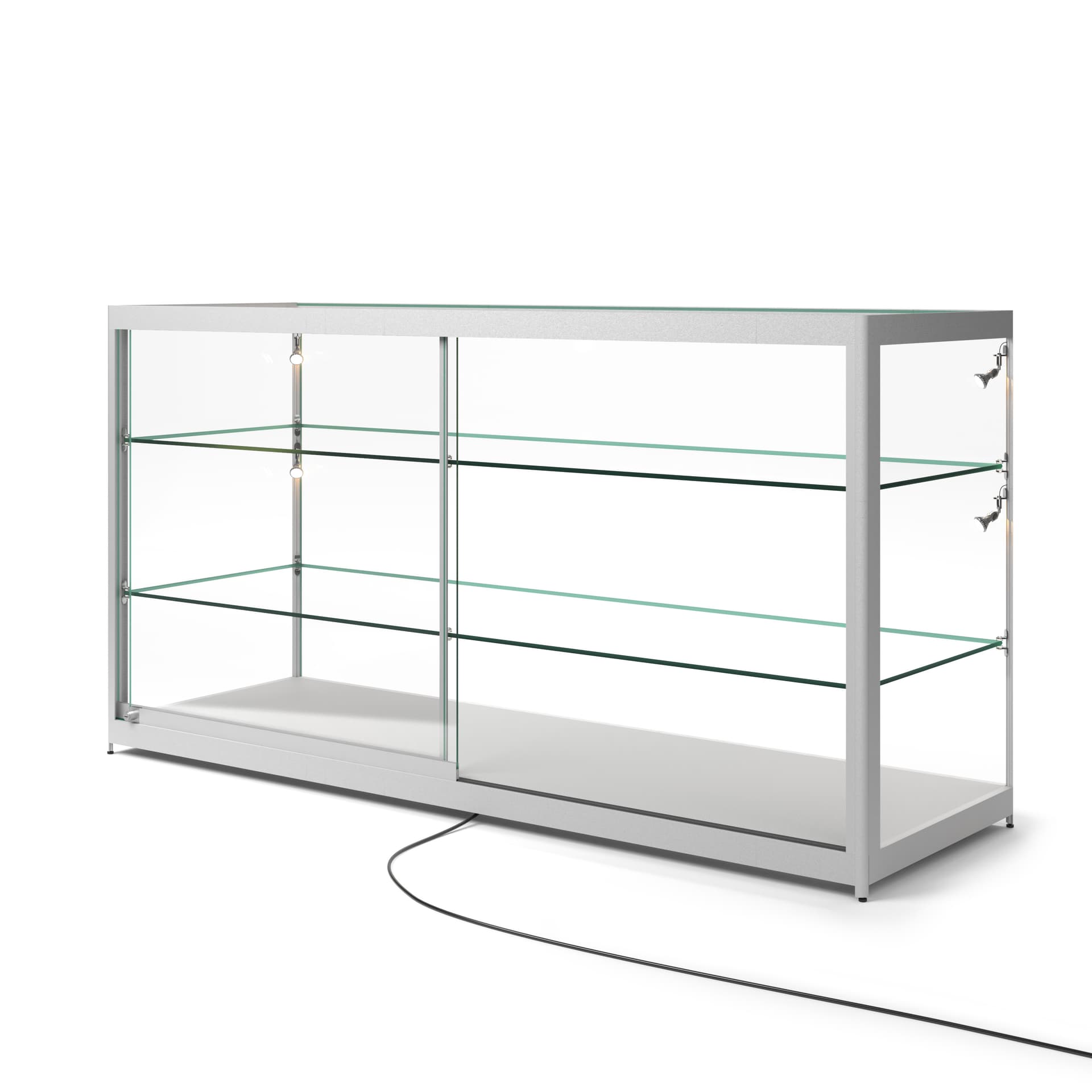 LED counter display case with tempered glass