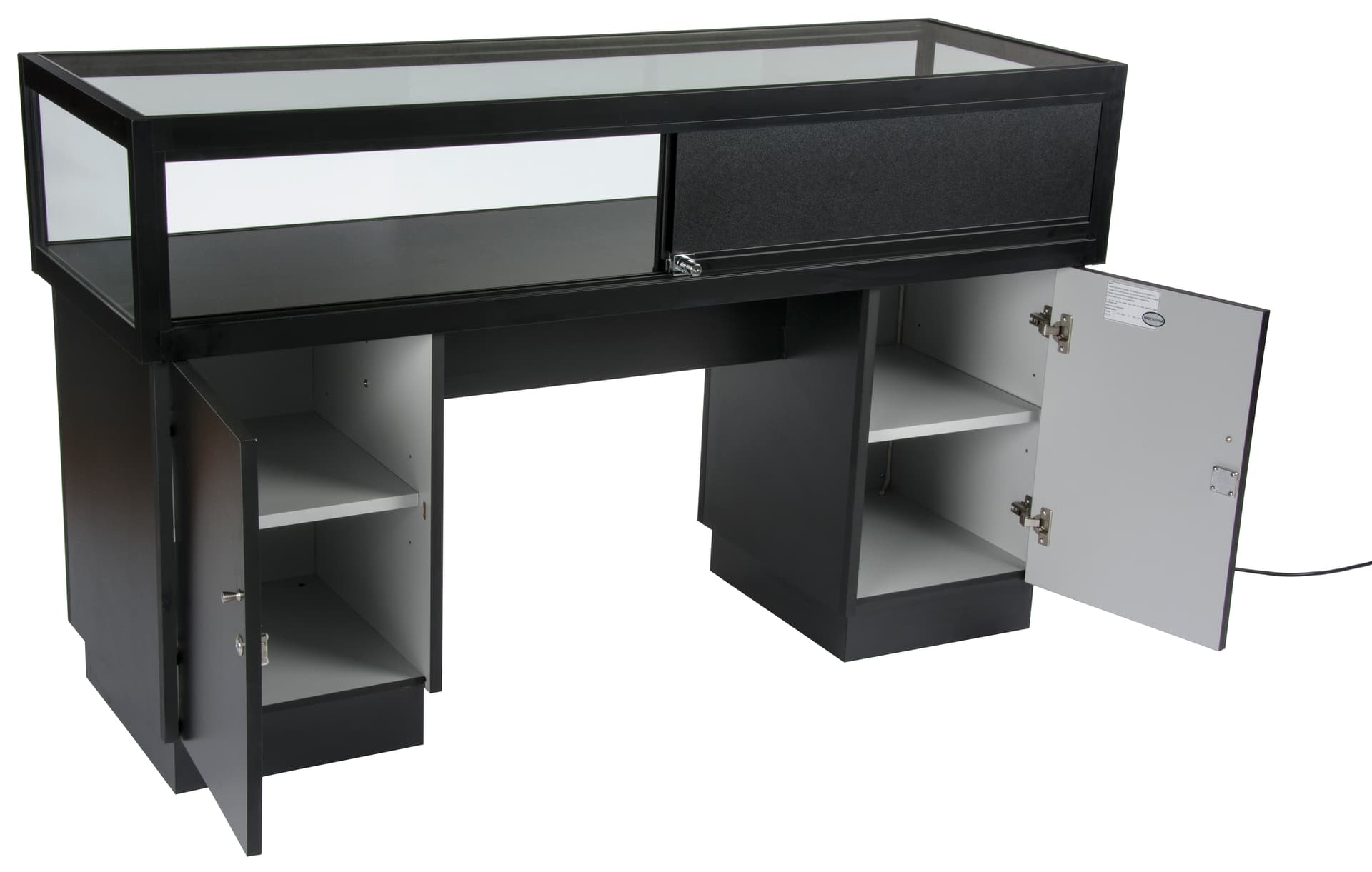 Lockable Jewelry Display Case with Rear Storage