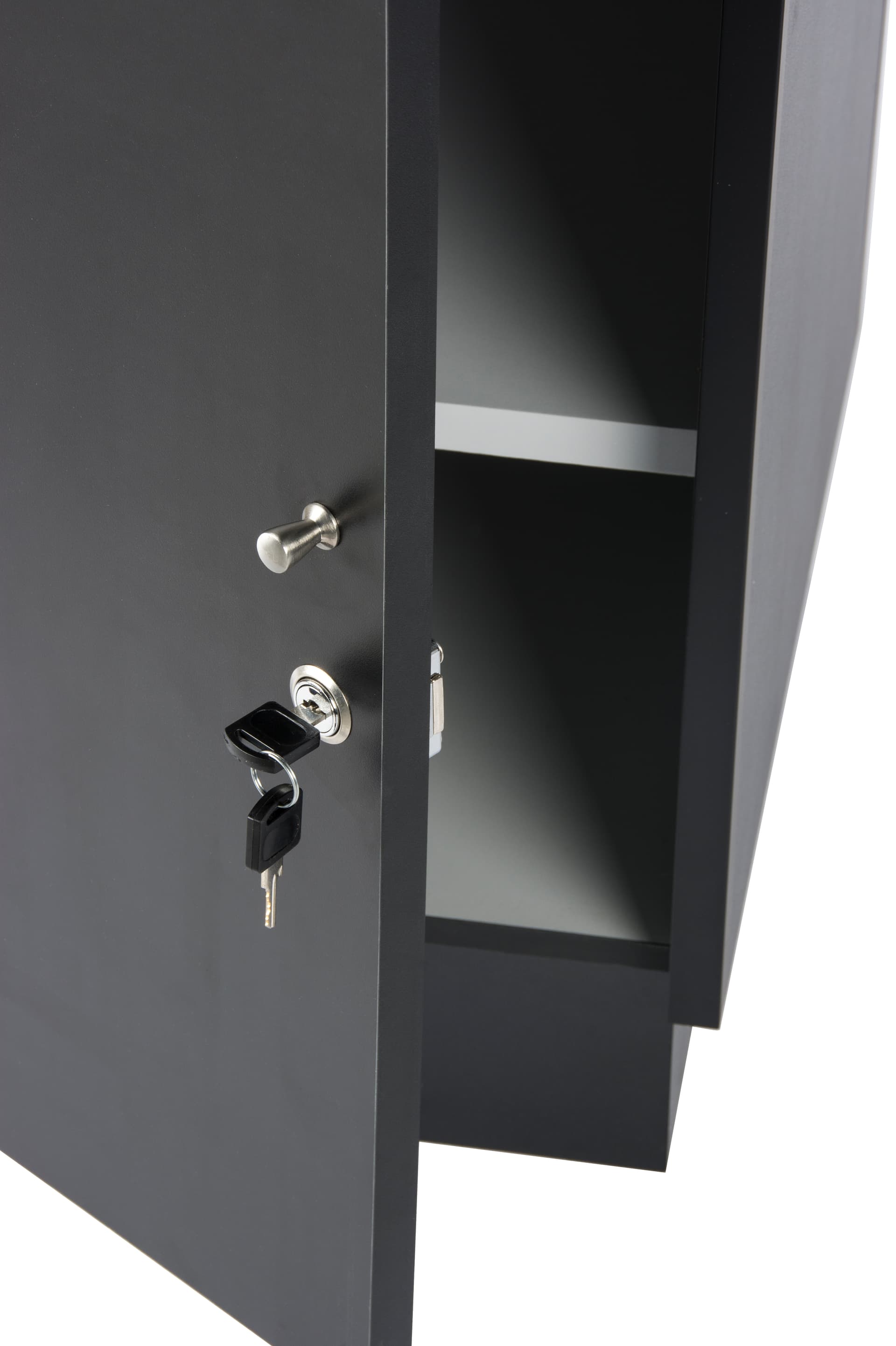Locking Jewelry Display Case with Swinging Storage Doors