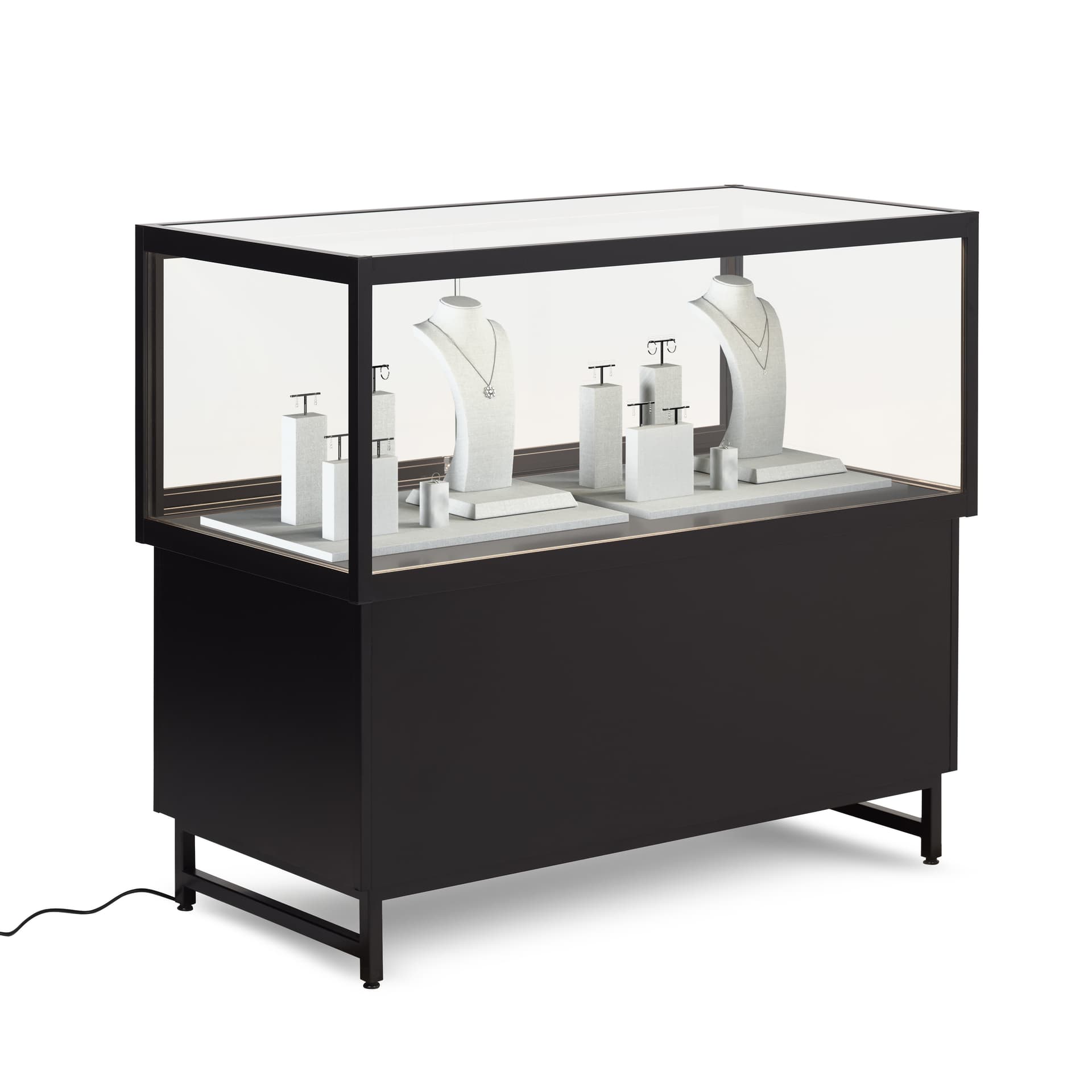 Retail store display case in black