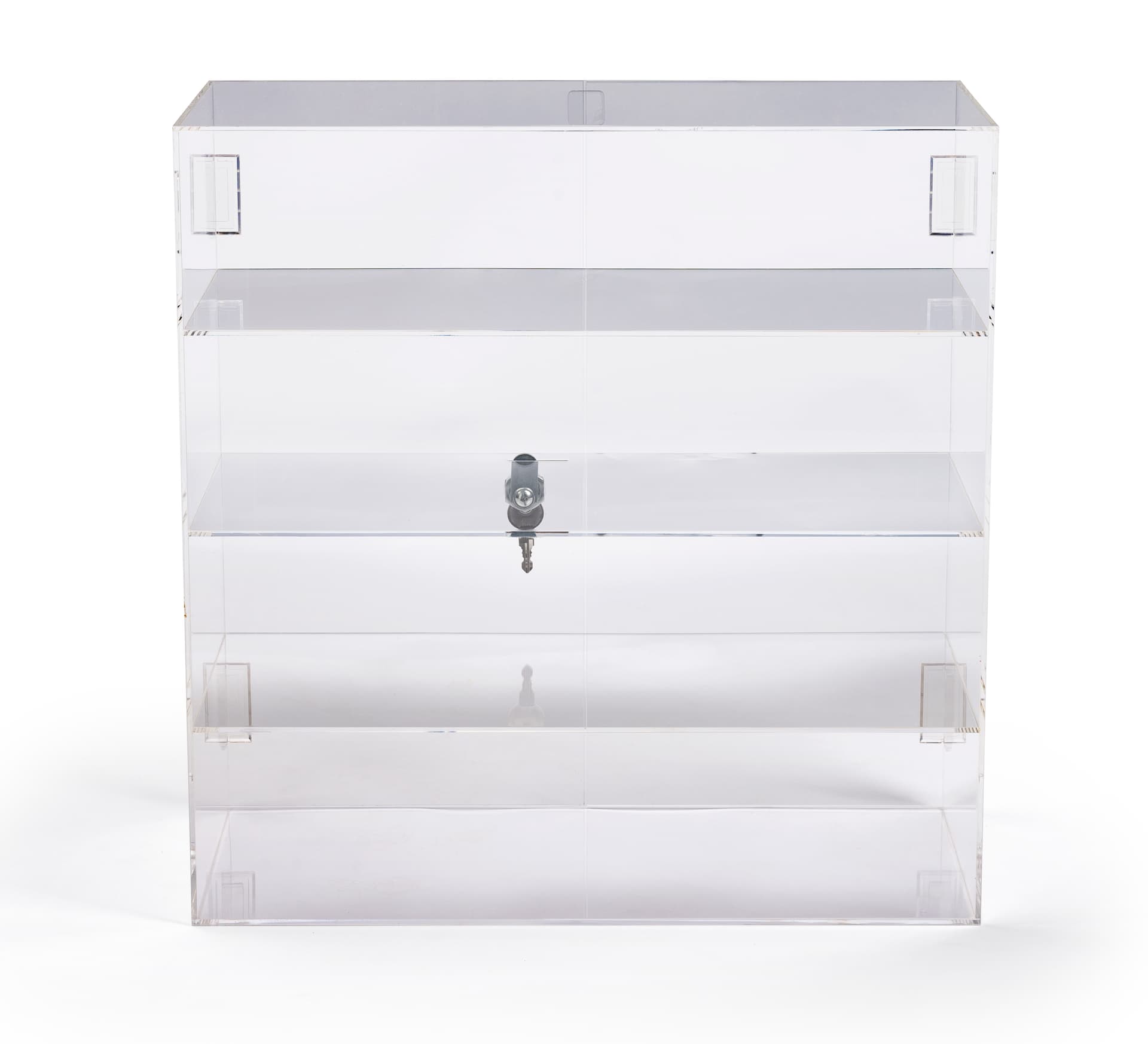 Acrylic display case wth three shelves