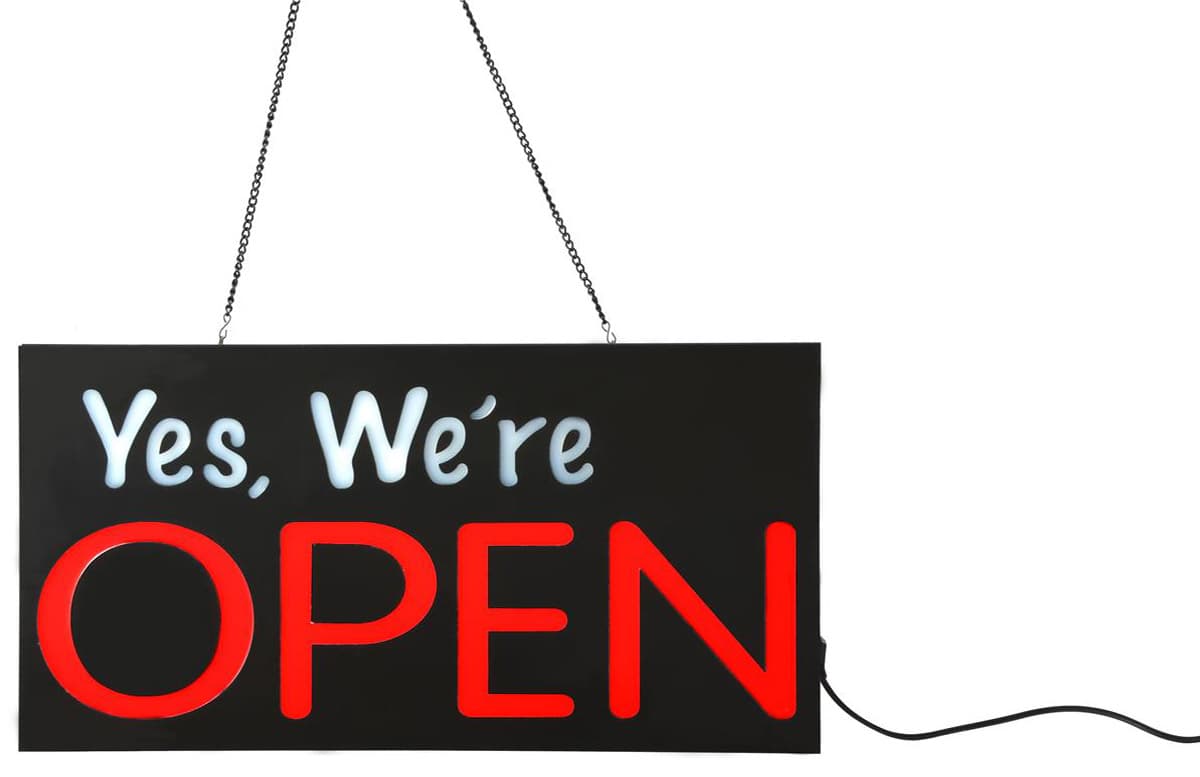 Sqaure Horizontal LED “Yes We’re Open” Sign