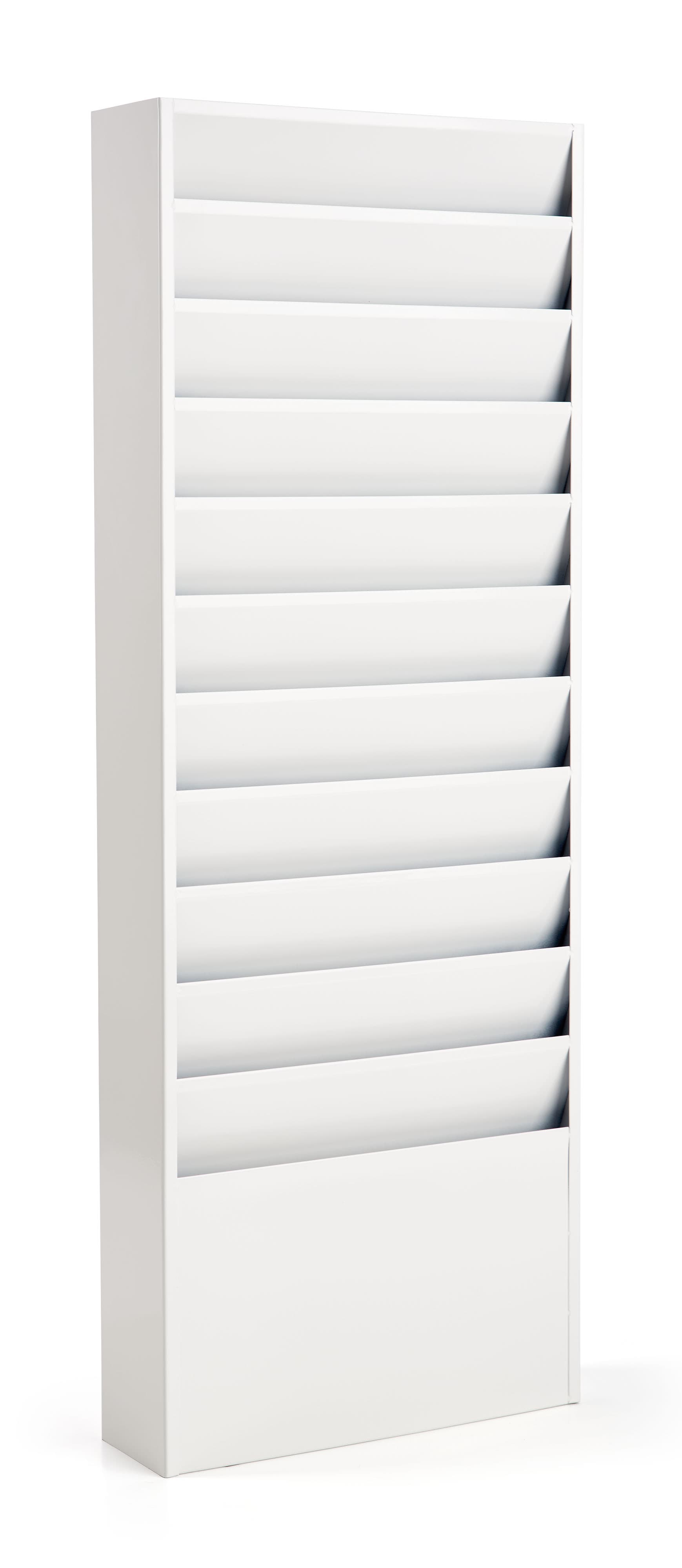 Metal wall mount file holder with a powder coated finish