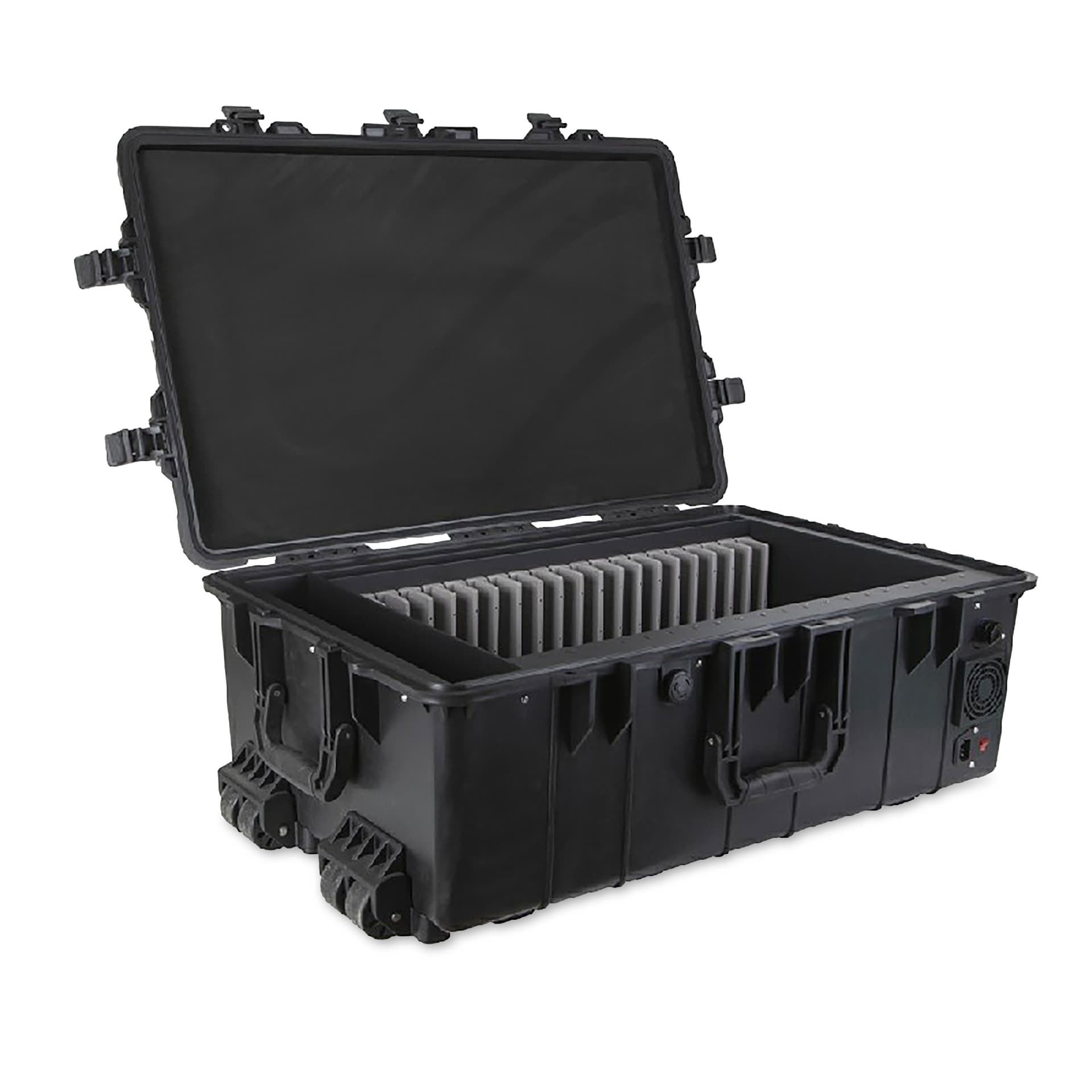 Tablet charging cart with reinforced hard case