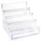 Tiered Acrylic Step Risers with 4 Rectangular Platforms - Clear