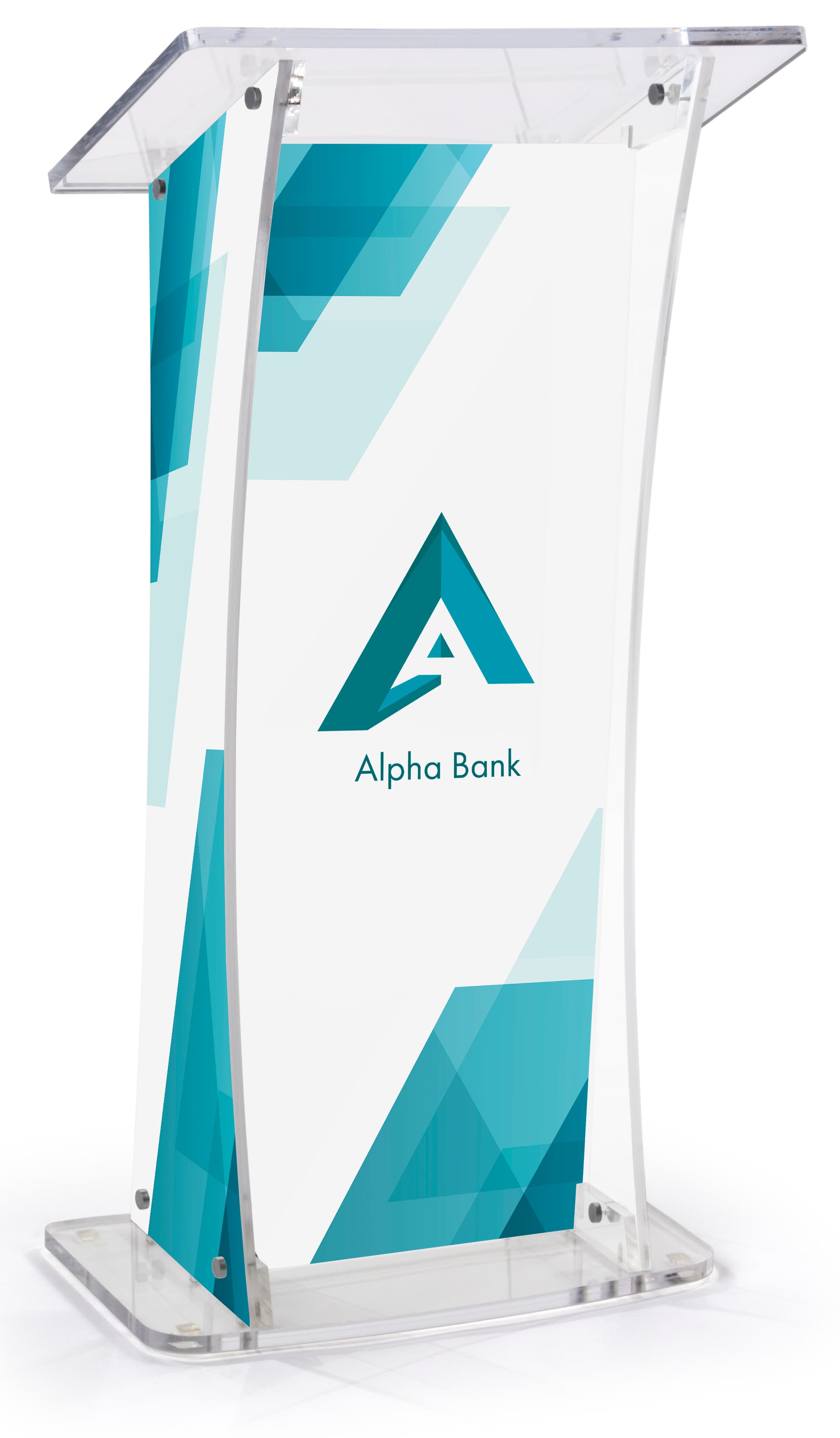 UV Modern Lectern with Custom Design, Acrylic Construction