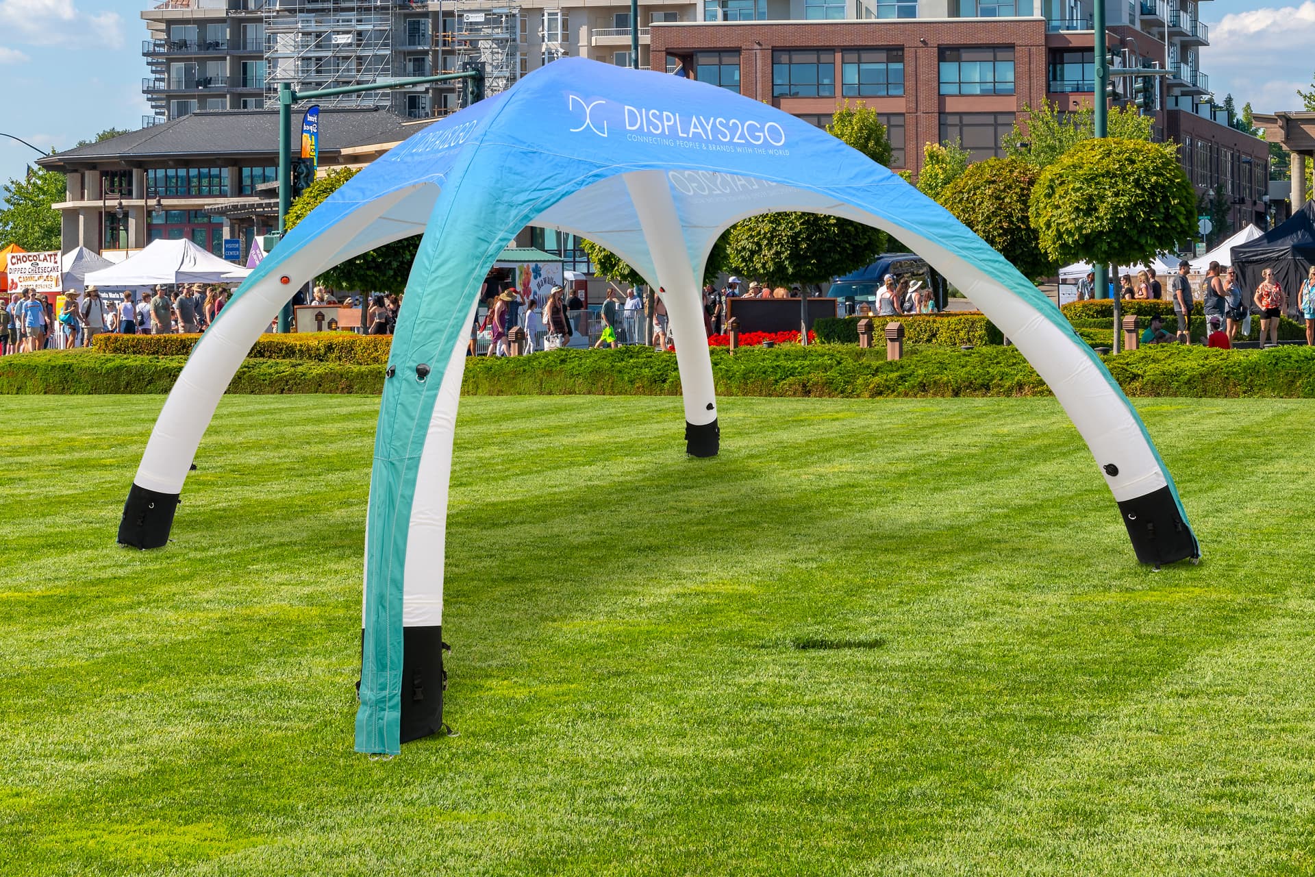 13' inflatable dome remains inflated without a constant flow of air