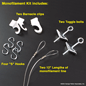 Sign Hanging Hardware with (2) Nylon Lines, Bolts, Hooks and Clips for Ceiling