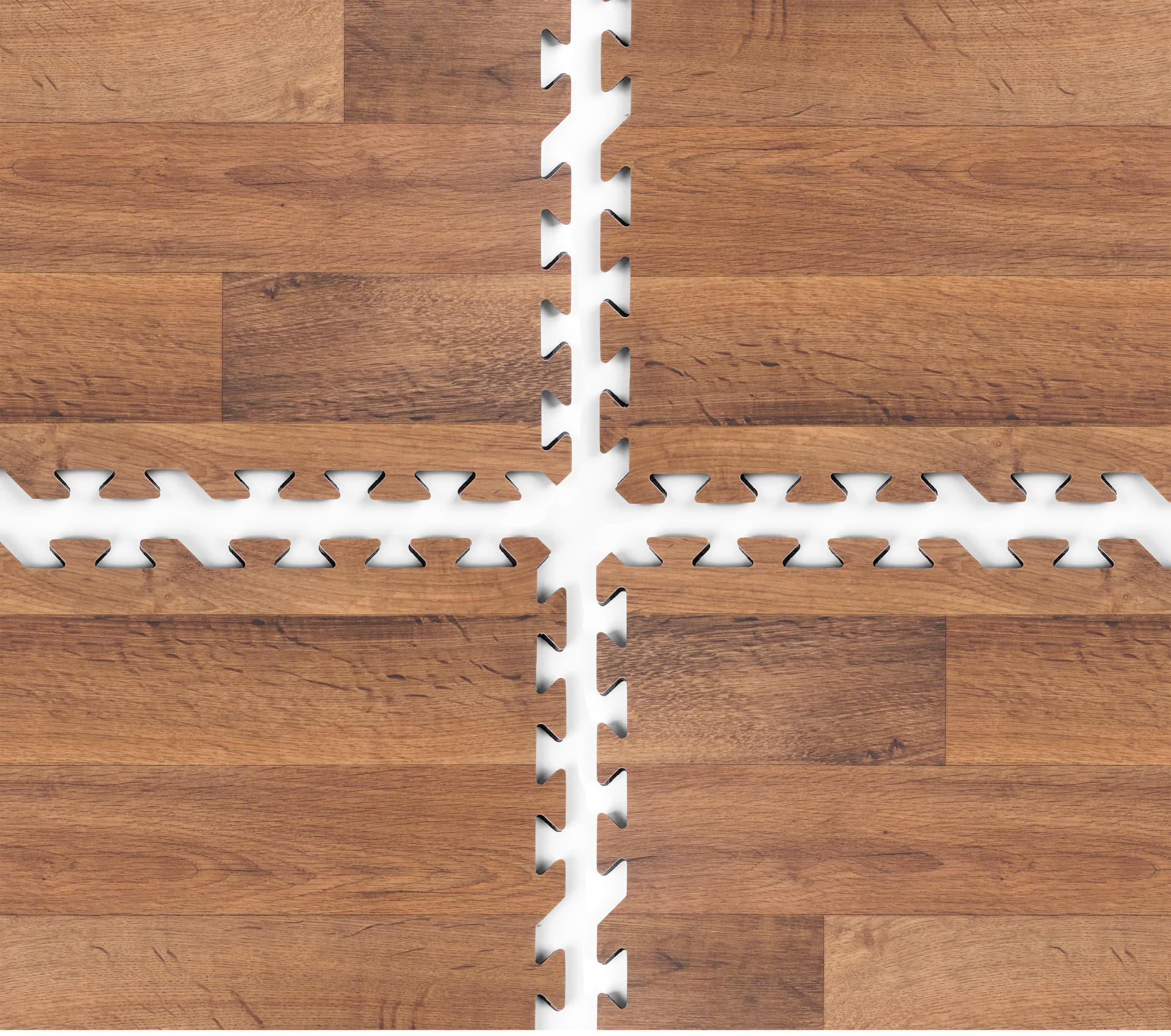 Trade show booth flooring with walnut colorway