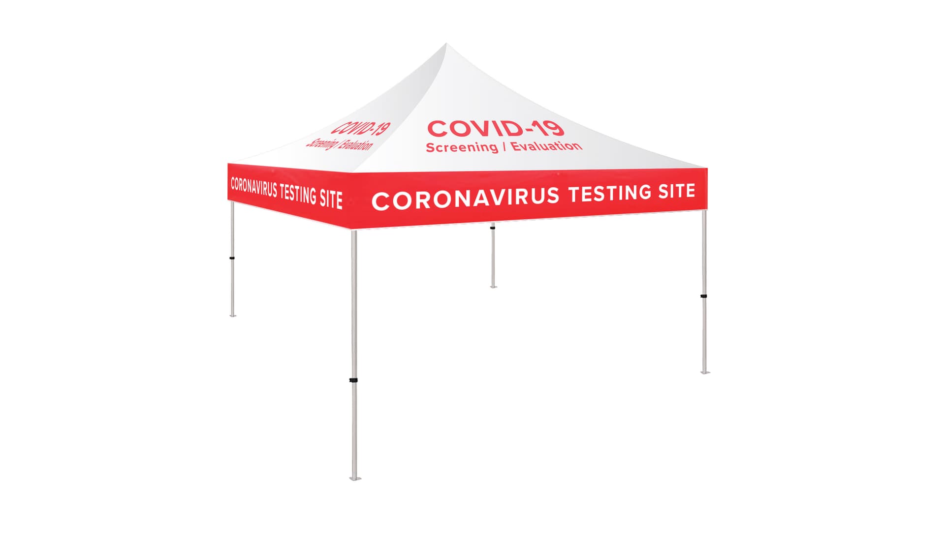 Custom printed 10x10 canopy for coronavirus testing