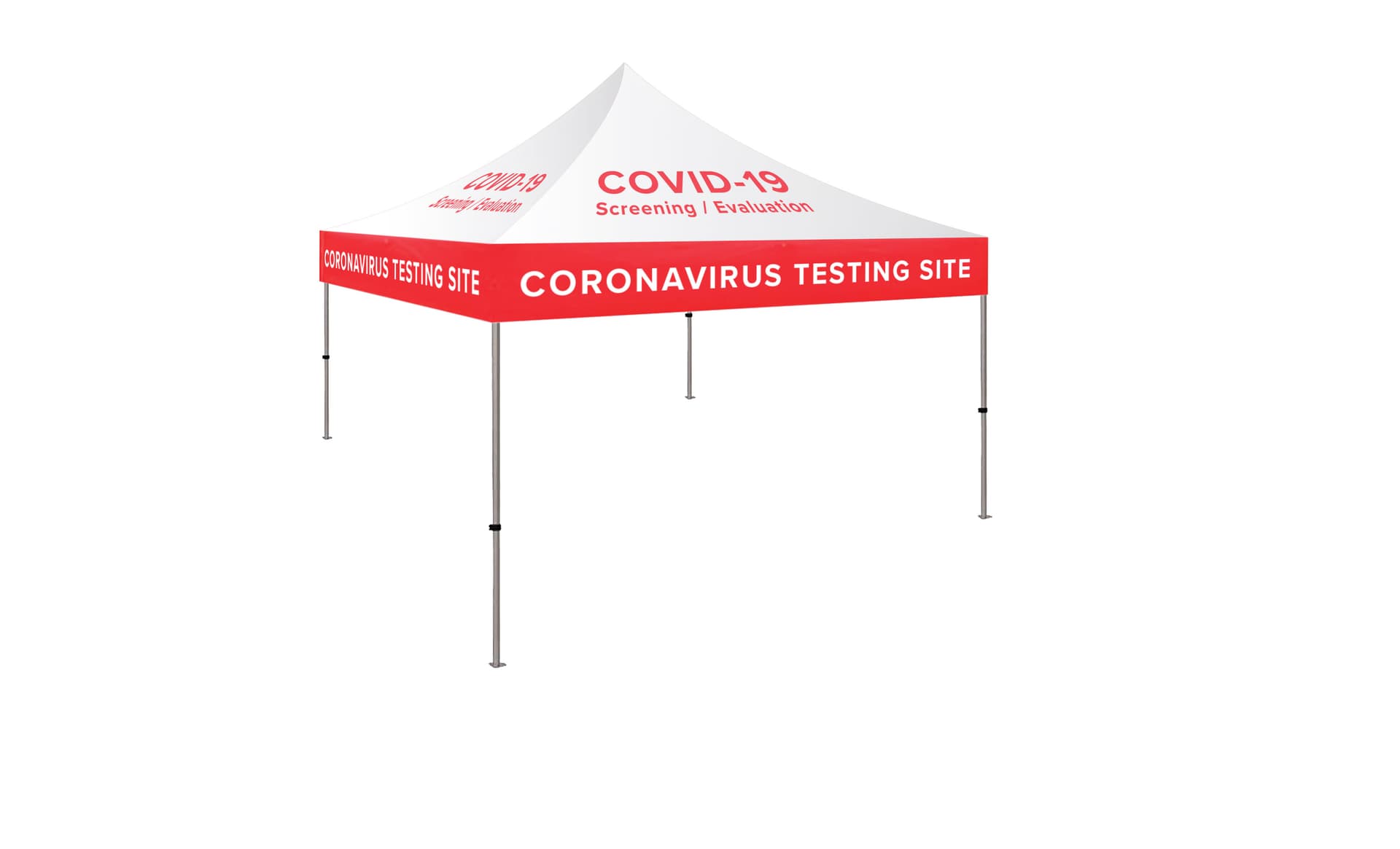 10 x 10 custom event tent with transport bag for COVID-19 testing