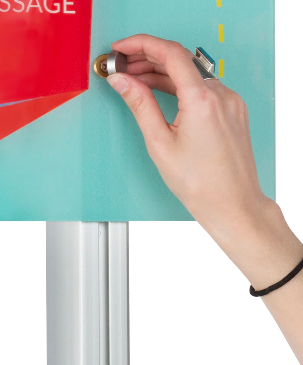 Custom Acrylic Panel Wall Sign Attaches with Silver Caps