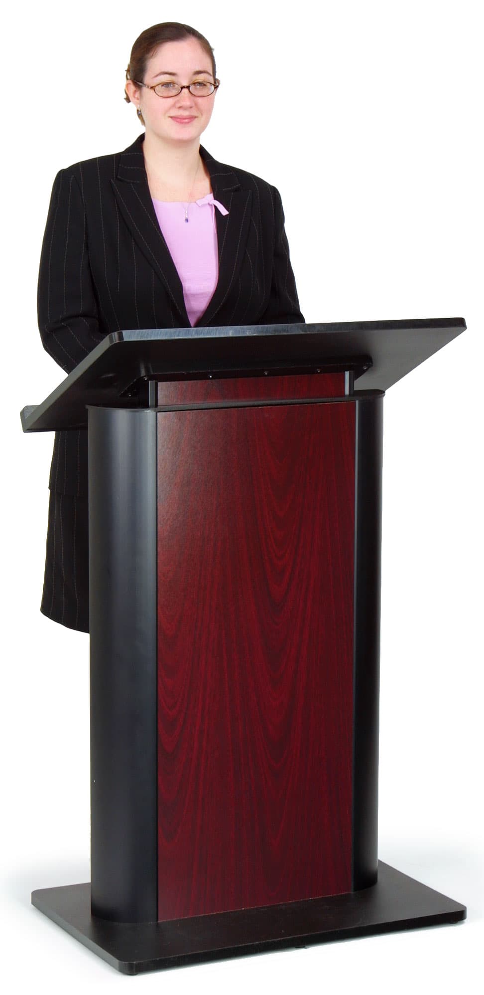 Contemporary Adjustable Height Lectern - Jewel Mahogany