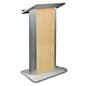 Podium for Floor, 49" tall, Aluminum & MDF - Silver with Maple Panel