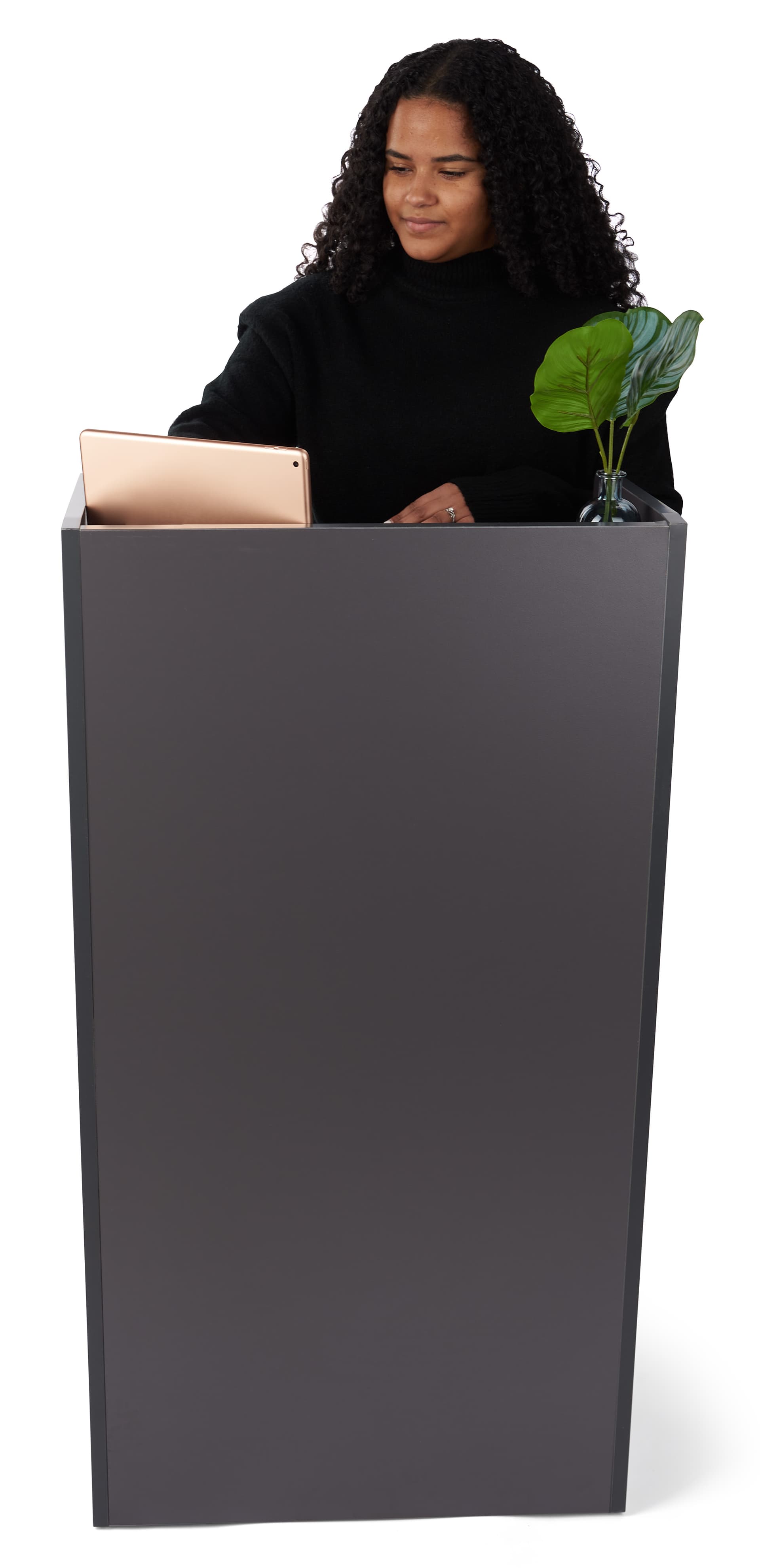 Hostess station with a grey finish 