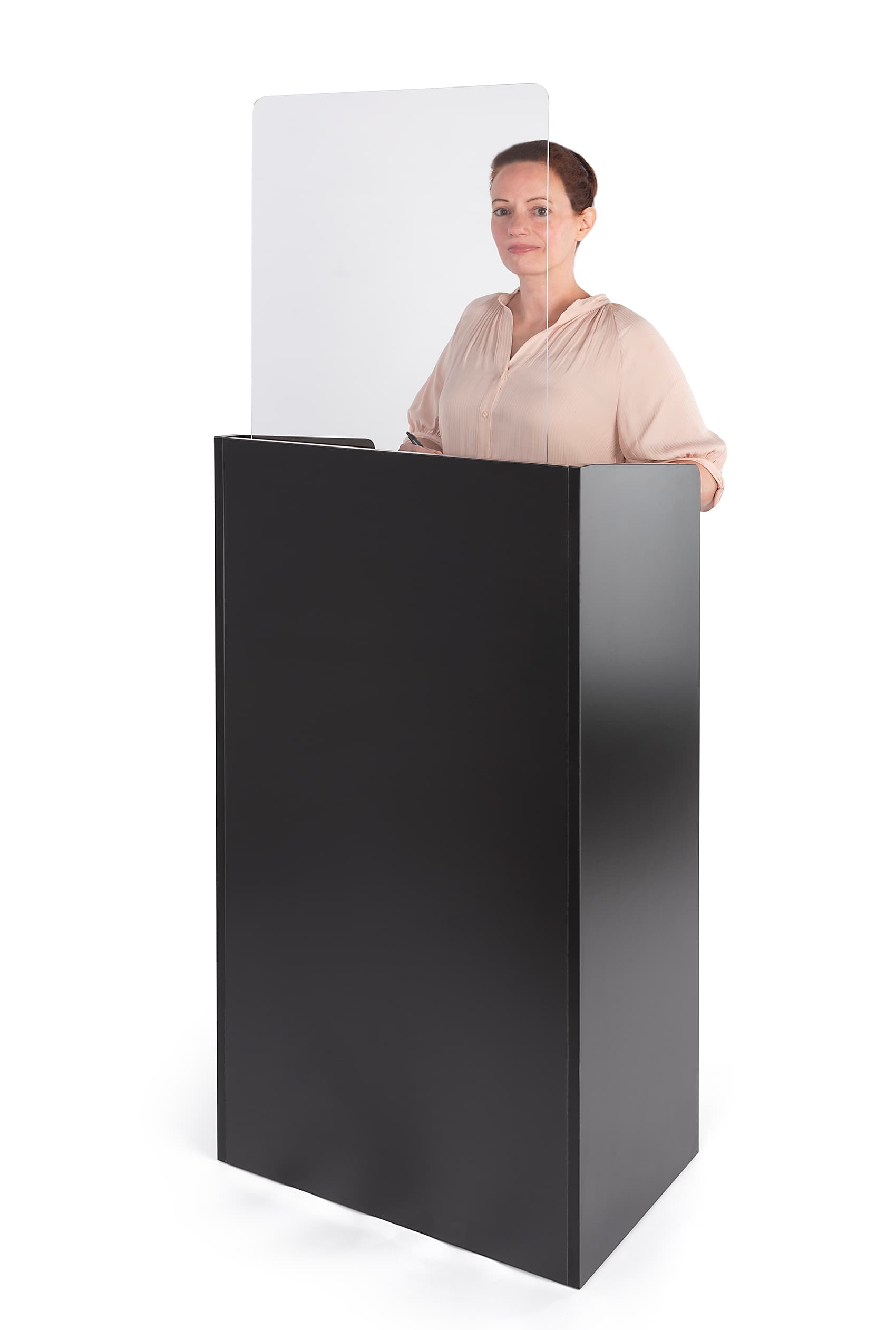 Clear acrylic podium splash shield for LCKDPHS-series