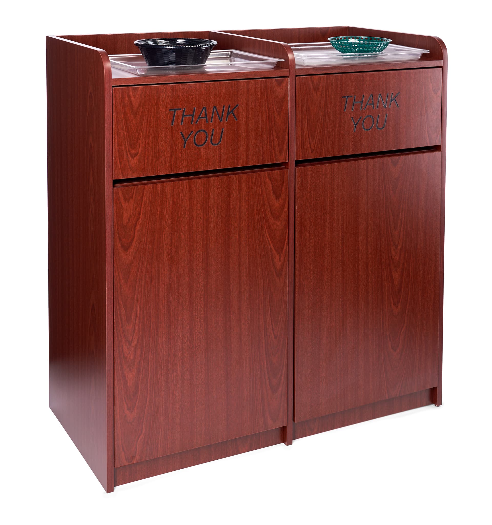 Waste cabinet with Thank You messaging 