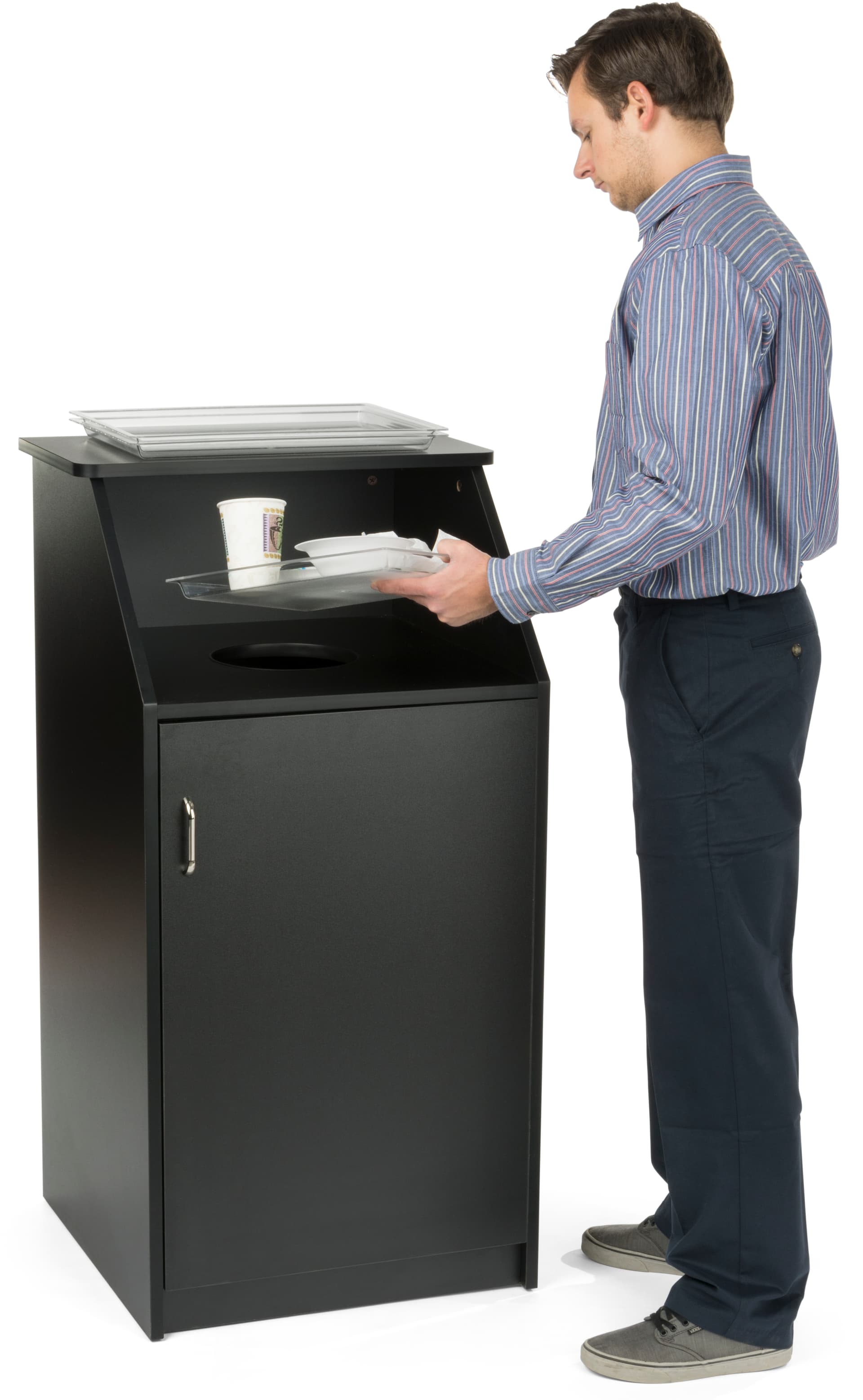 Black Waste Receptacle Enclosure for Restaurants