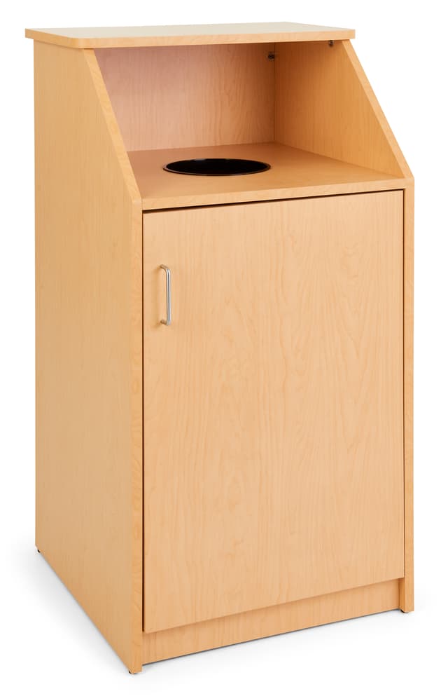 Top-Loading Restaurant Receptacle | Maple Finish | Displays2Go
