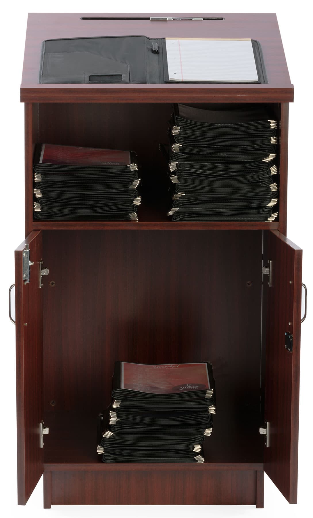 Locking Hostess Station Can Secure Items Placed Inside of the Locking Cabinet