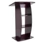 Podium for Floor, Curved Post, Floor Levelers, Plywood - Red Mahogany