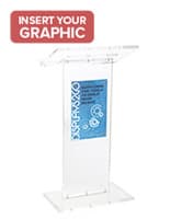Transparent Podium has 11 X 17 Sign Holder