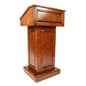 Wood Podium with Wheels, Convertible Design for Floor or Tabletop
