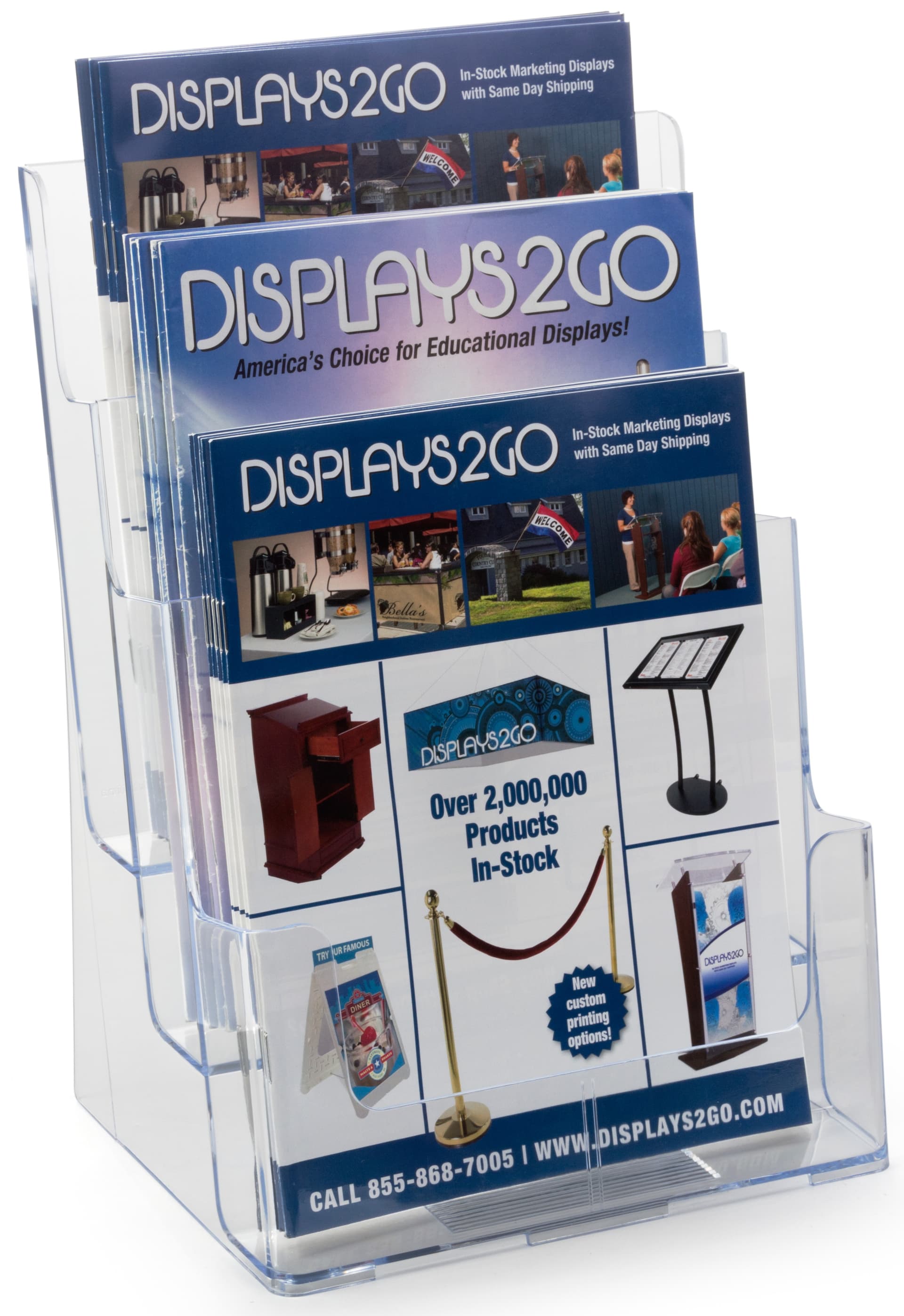 Magazine Display with 3 Pockets