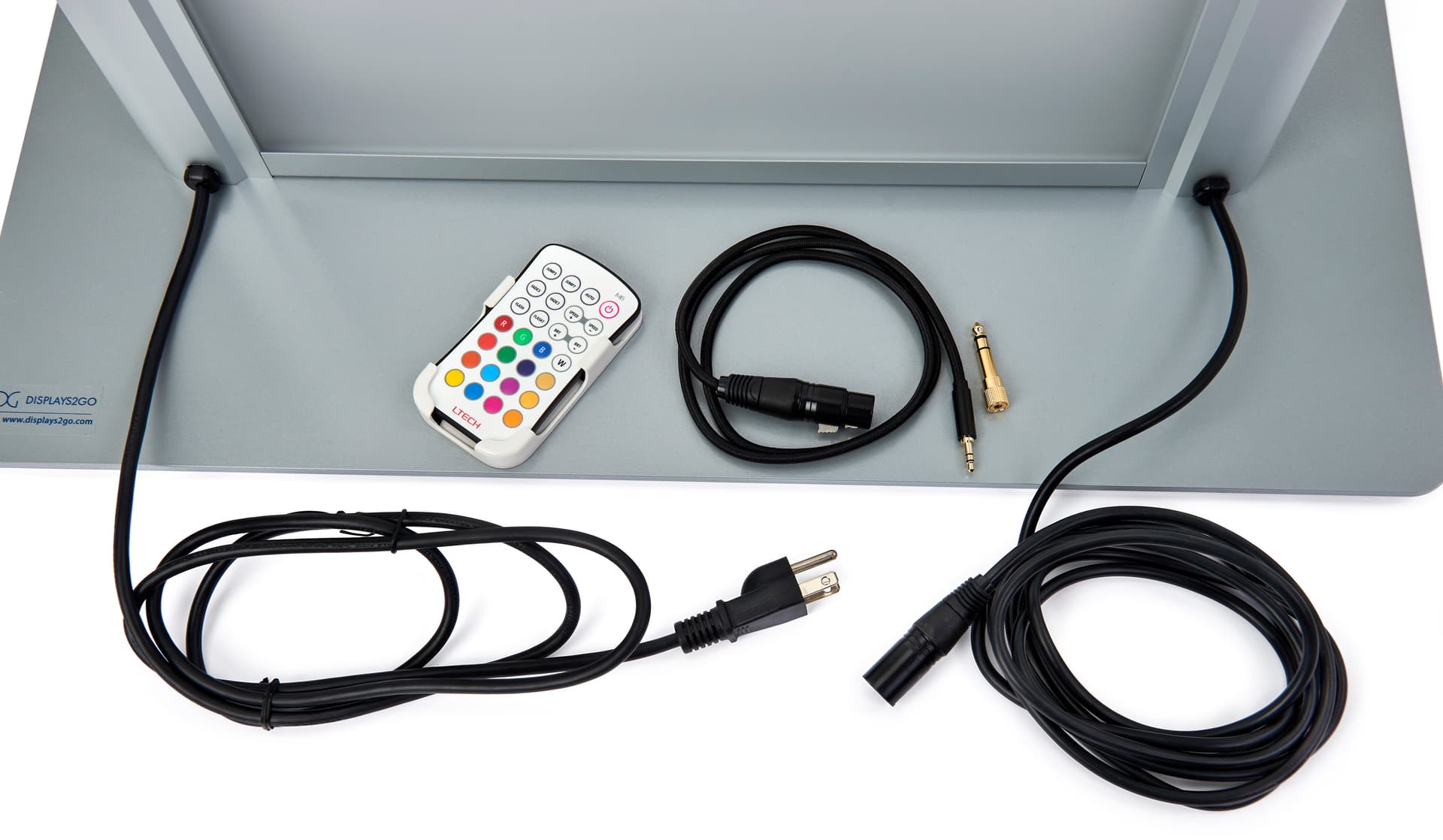 Illuminated clear acrylic podium features a power cord kit