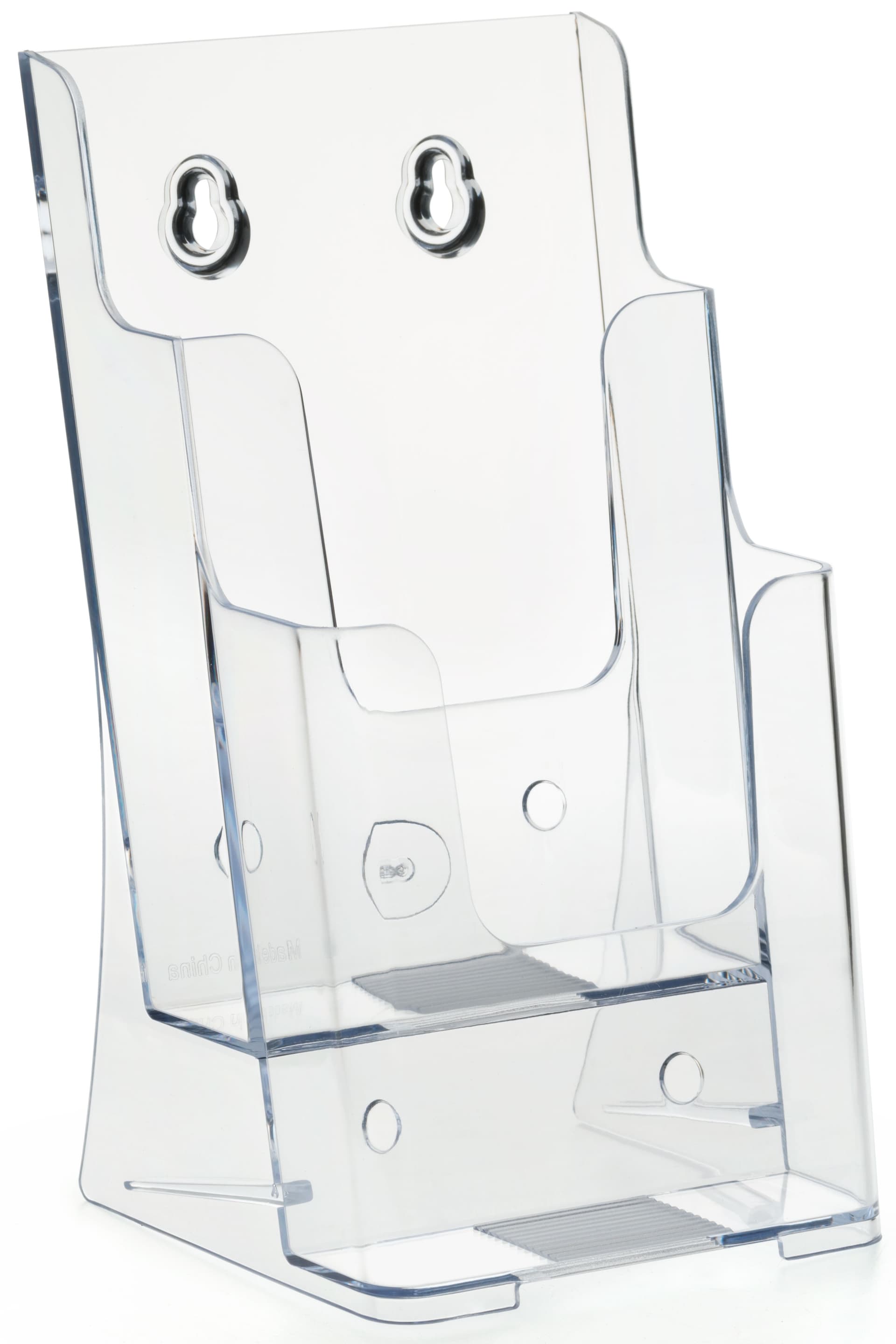 2 Step Clear Pamphlet Holder with Pre-Drilled Holes