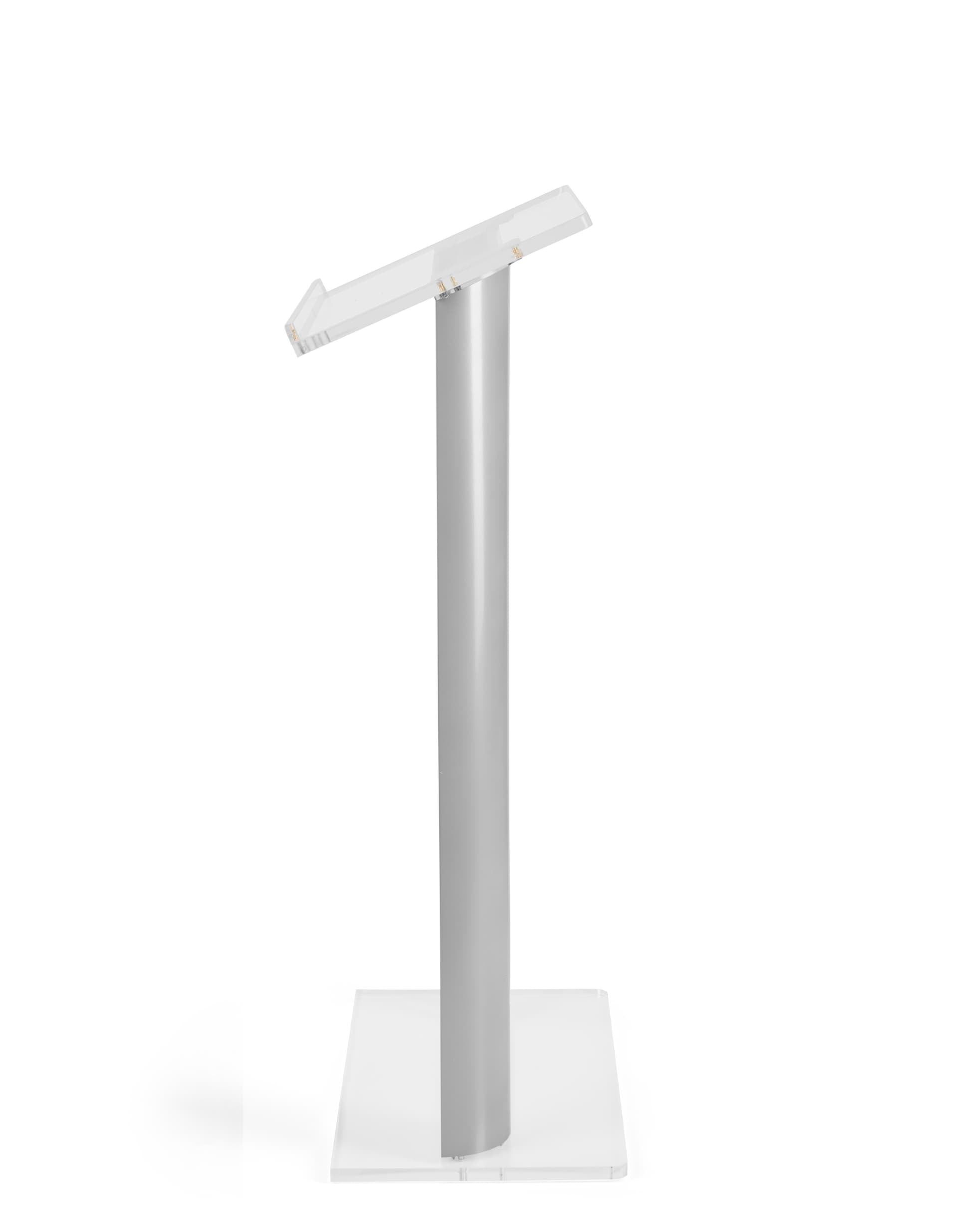 Clear acrylic podium with half-inch paper stop