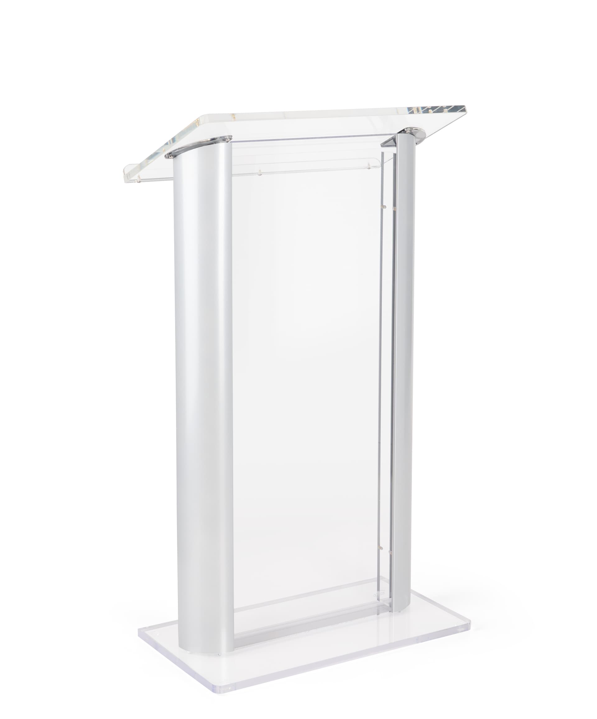 Clear acrylic podium with 3/4" thick top surface