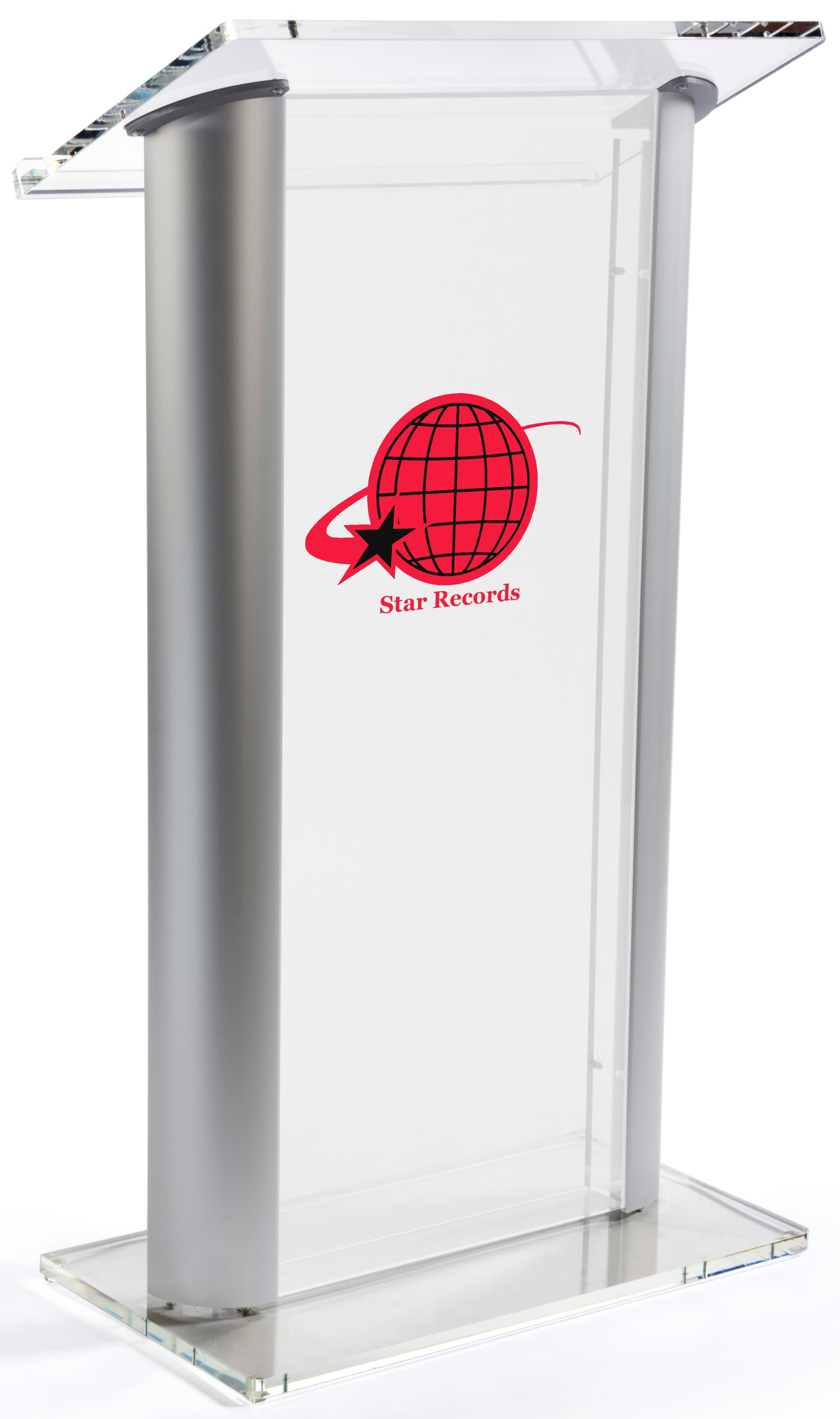 Plastic lectern with customizable multi-color imprint  