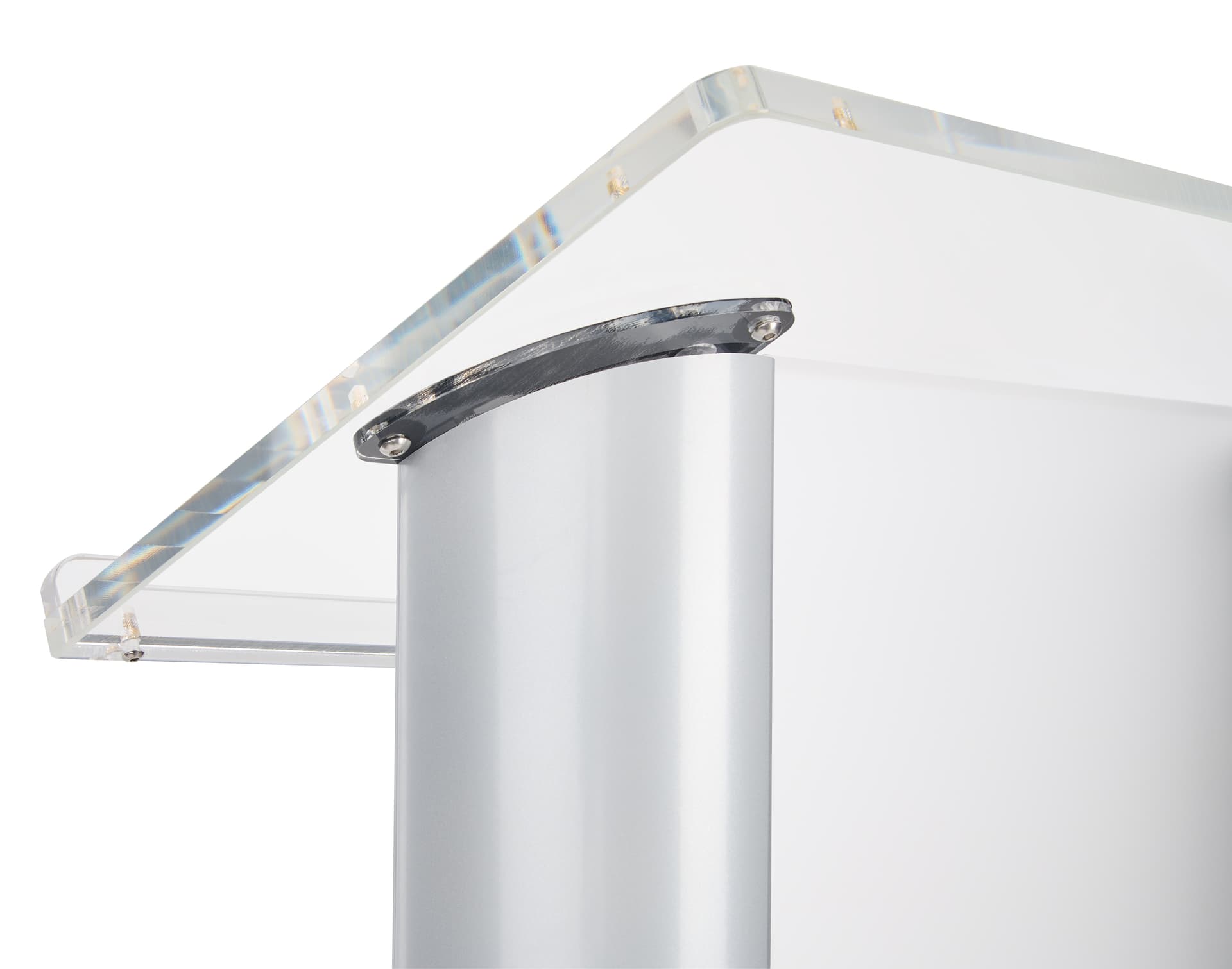Recycled plastic lectern with silver satin finish 