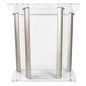 Acrylic Podium for Floor, Large Reading Surface - Aluminum Pillars