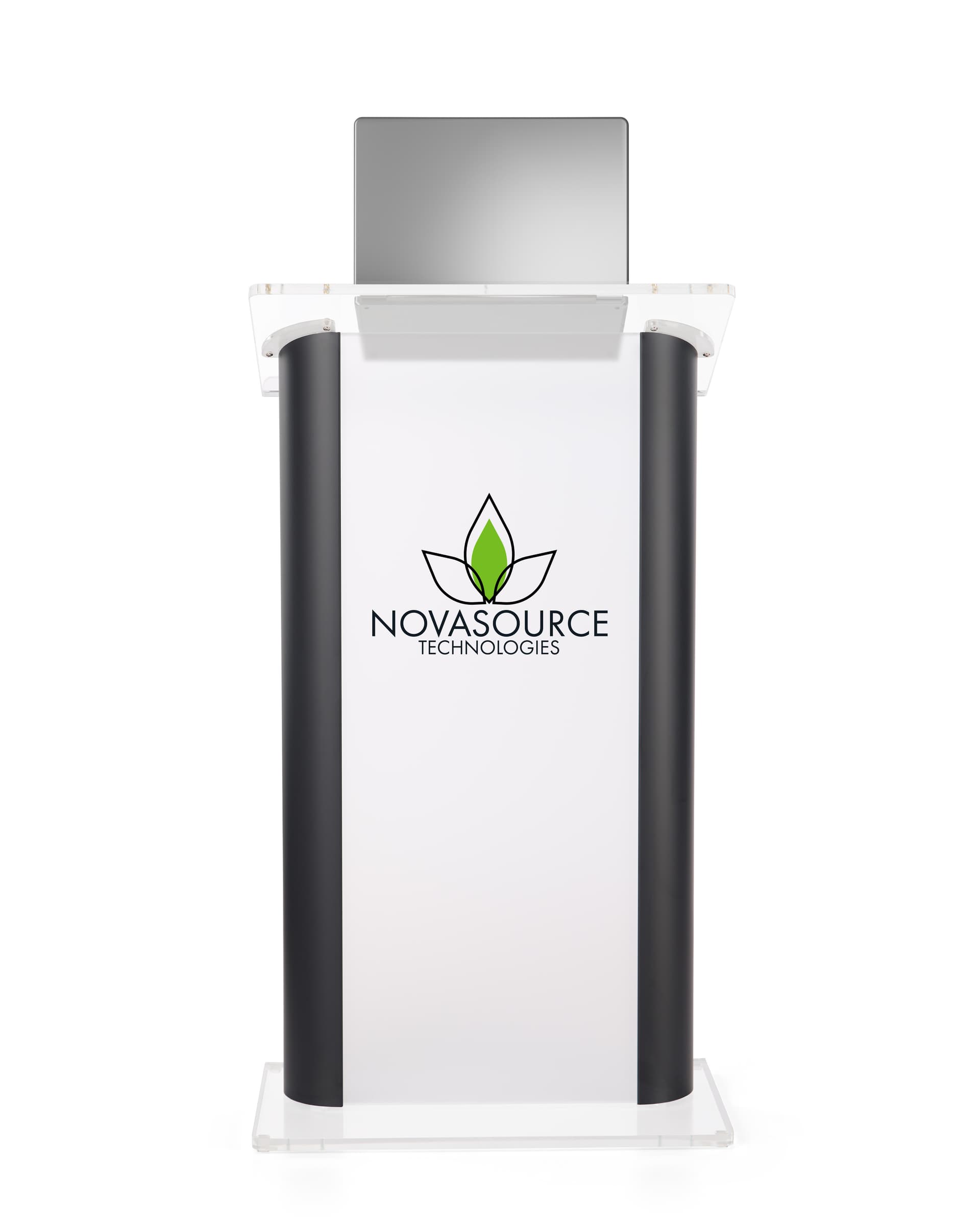 Black Lectern with Surface for Laptop and Notes
