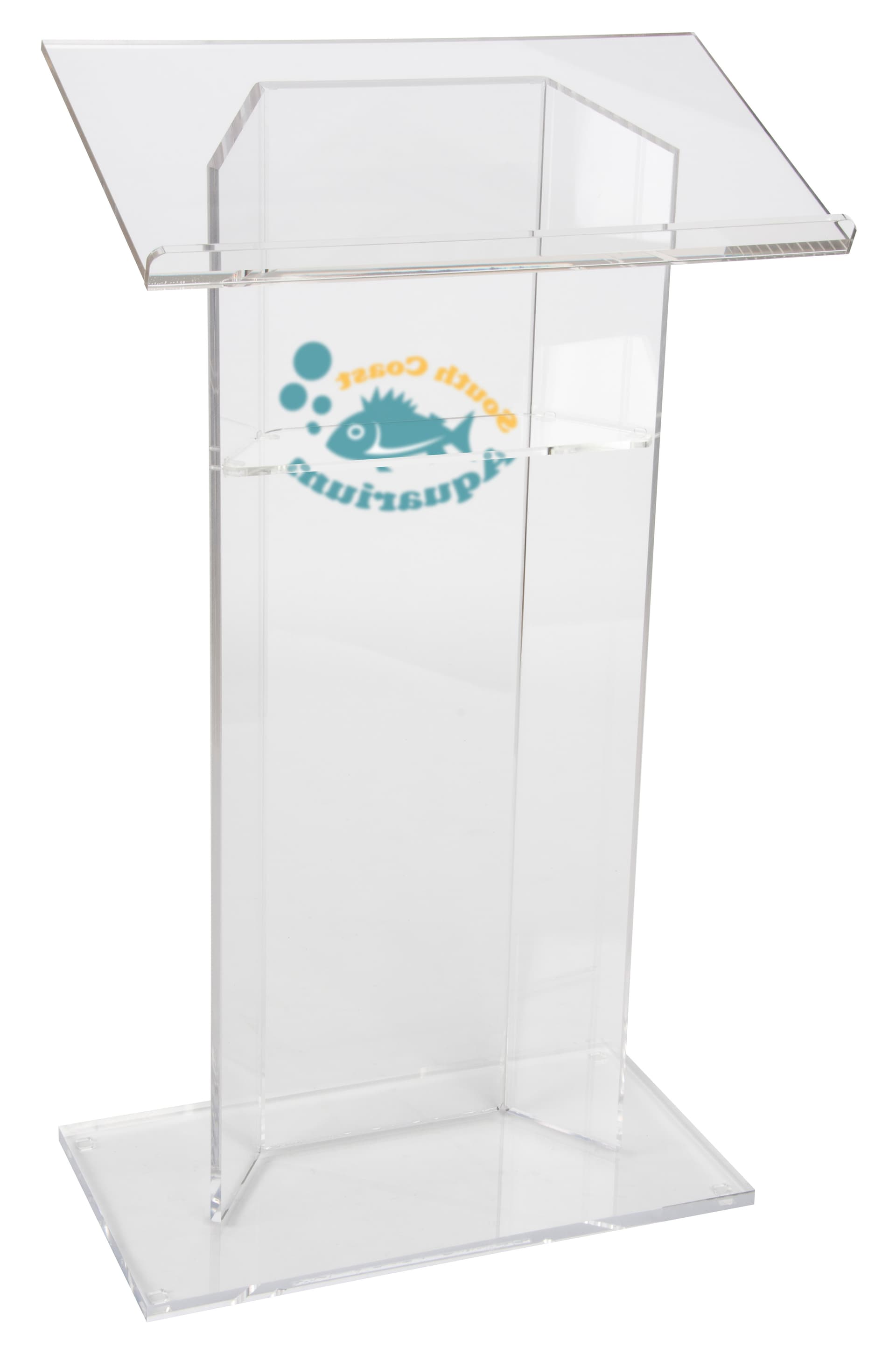 Custom Graphic Lucite Lectern, Ships Fully Assembled