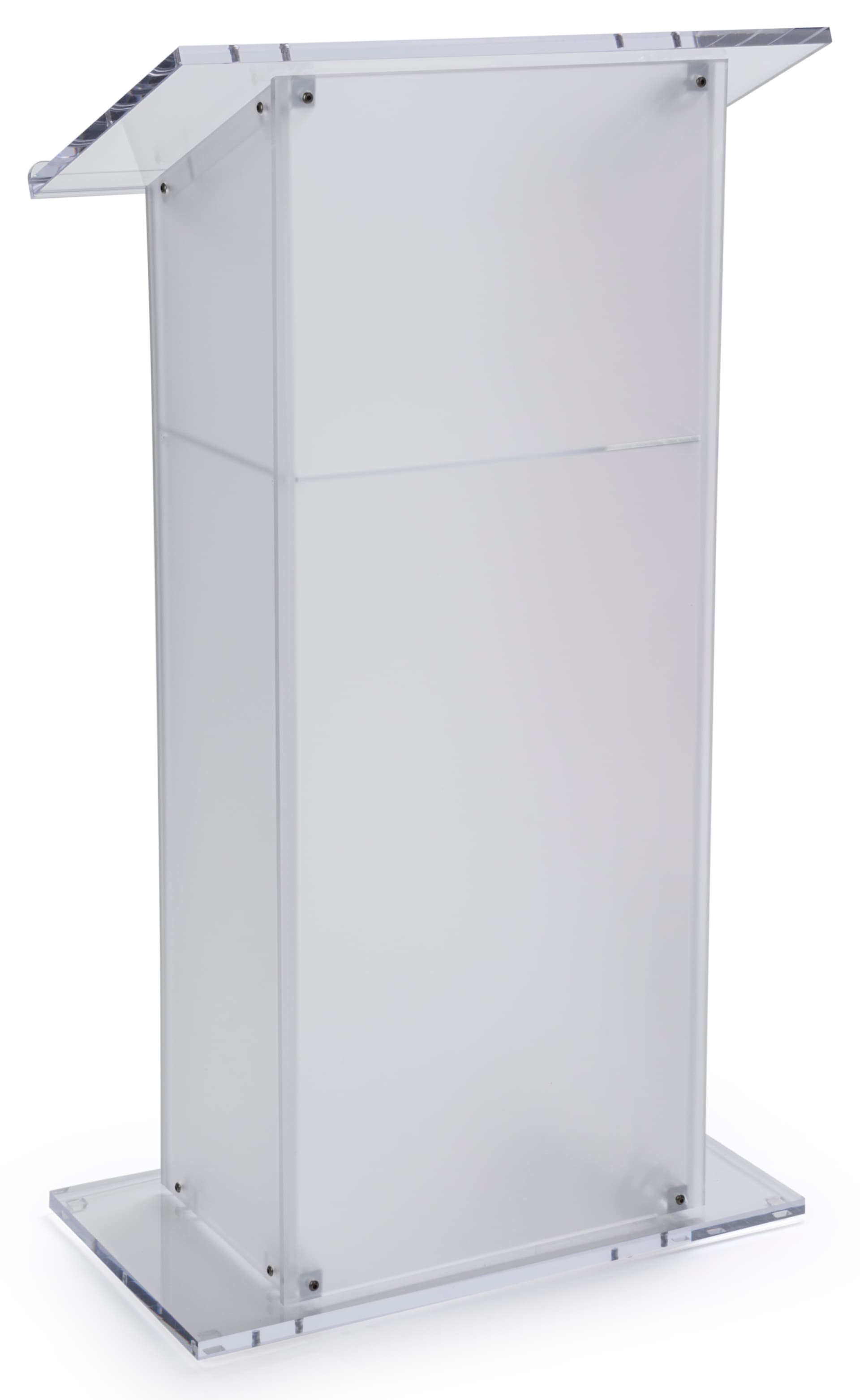 Frosted Plexiglass Pulpit with 1 Shelf