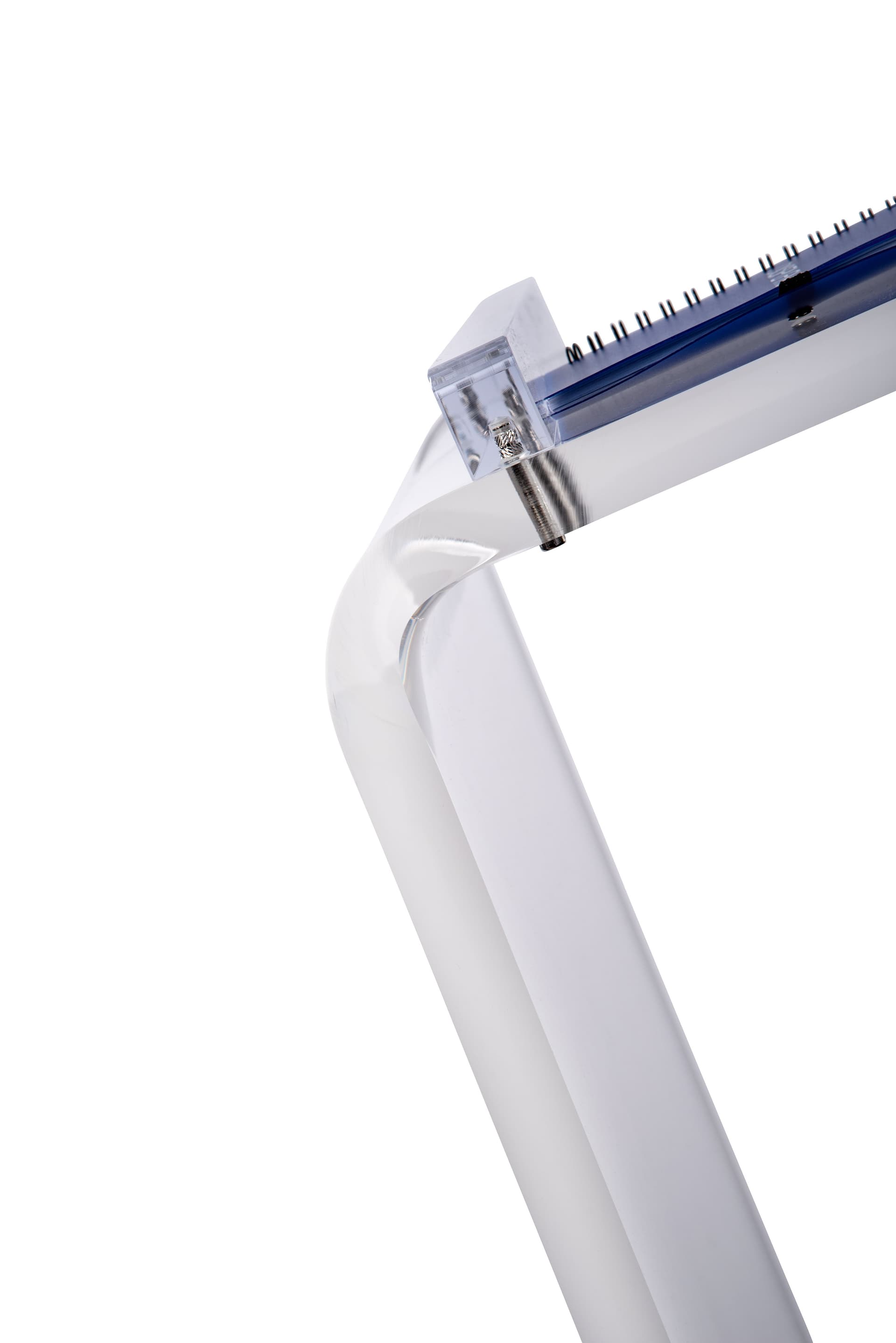 Clear acrylic Z shape podium with reading lip for notes or laptops
