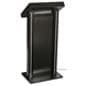 Illuminated Podium for Floor, Side Lights, Pull-Out Drawer - Black