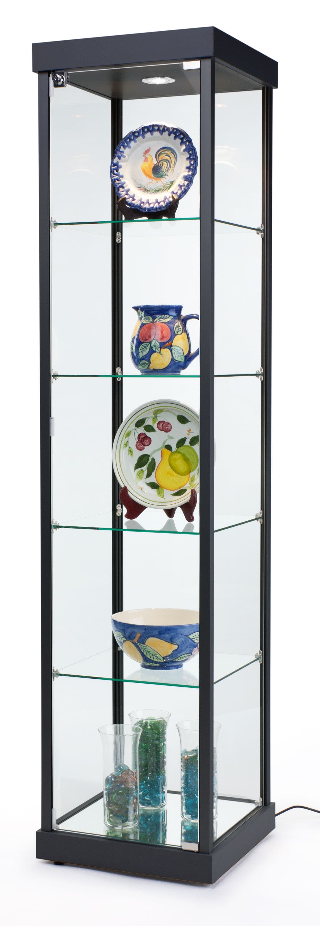 LED Tower Display Case, Black