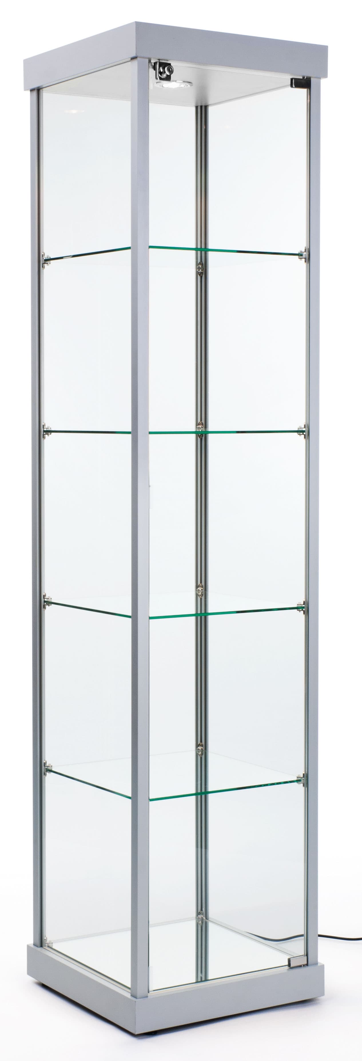 Illuminated Tower Display Cabinet, 17" Shelf Width