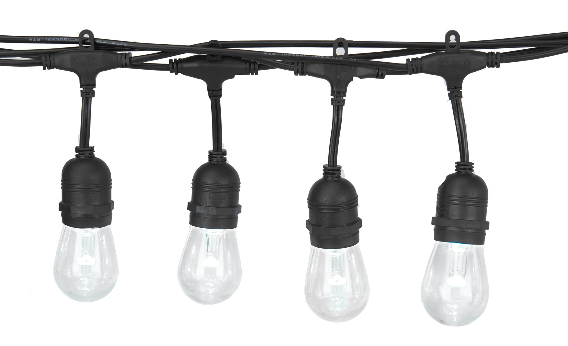 S14 string lights with impact-resistant polycarbonate bulbs