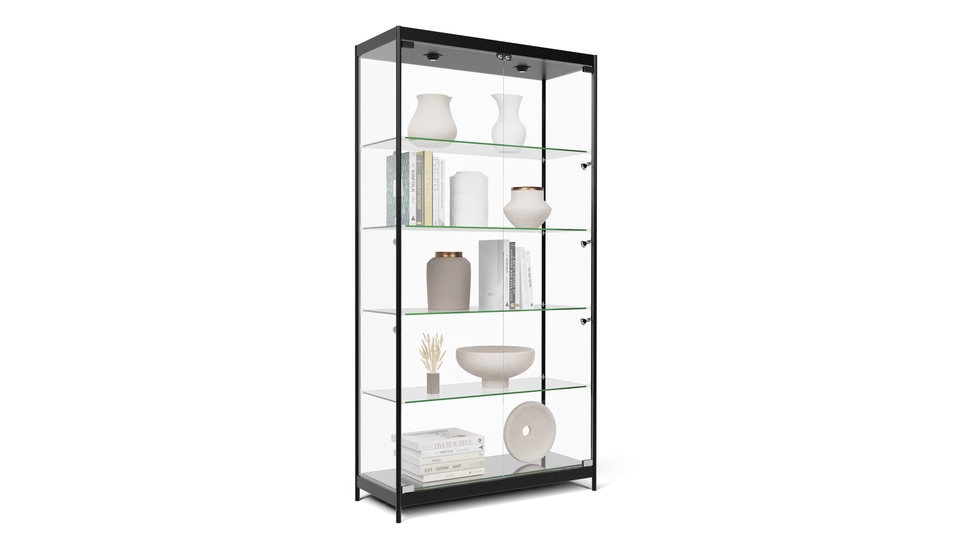 Black LED Trophy Cabinet