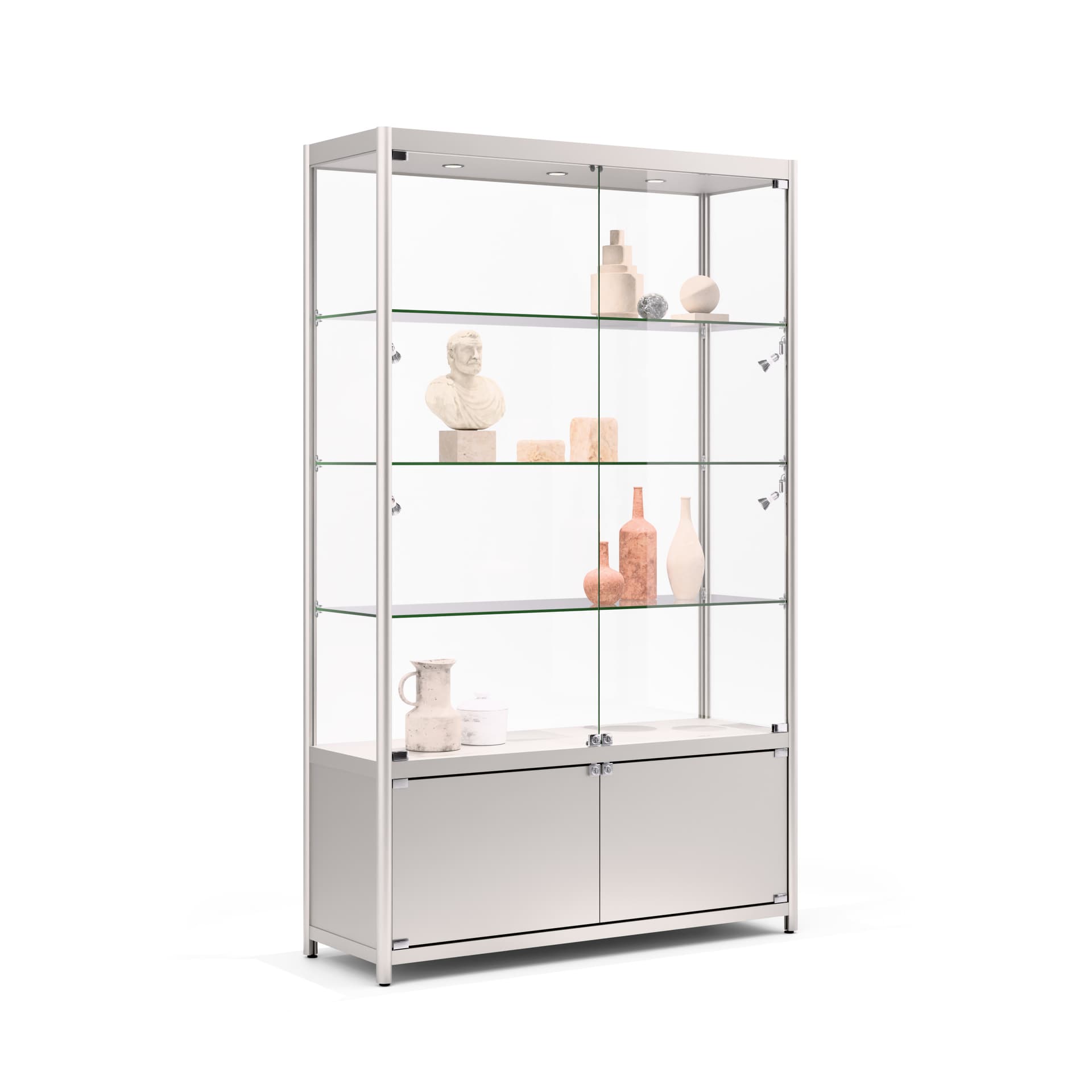 Silver LED retail showcase