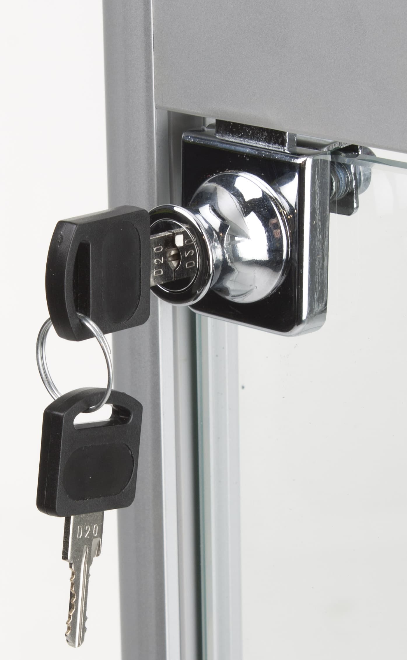 Silver LED Display Case with Locks