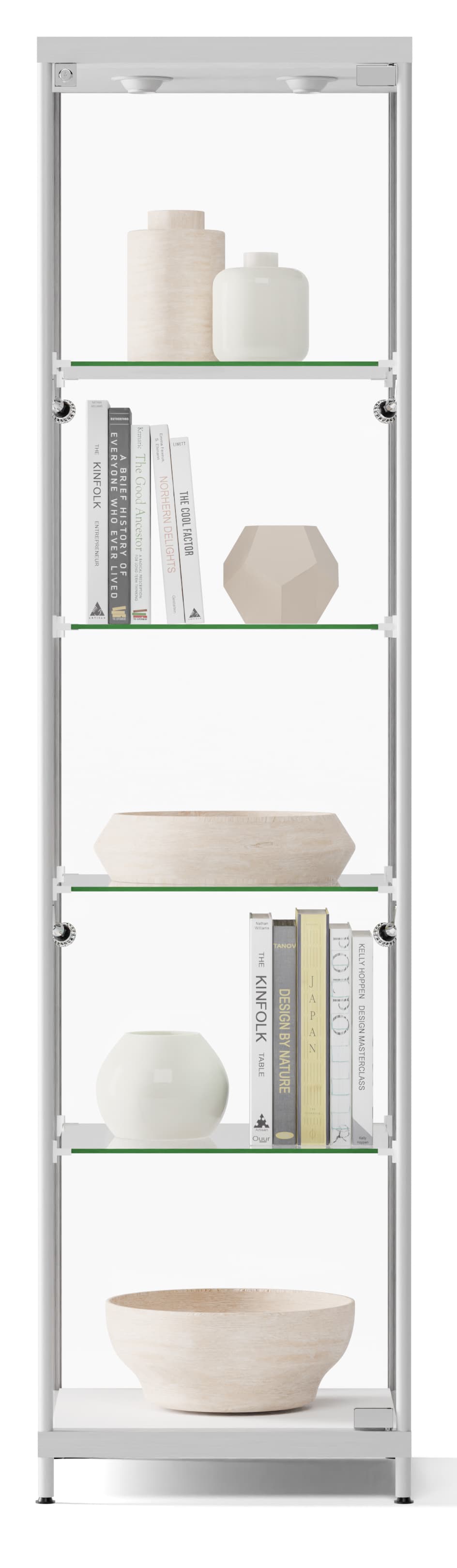 Silver LED Display Case with tempered glass