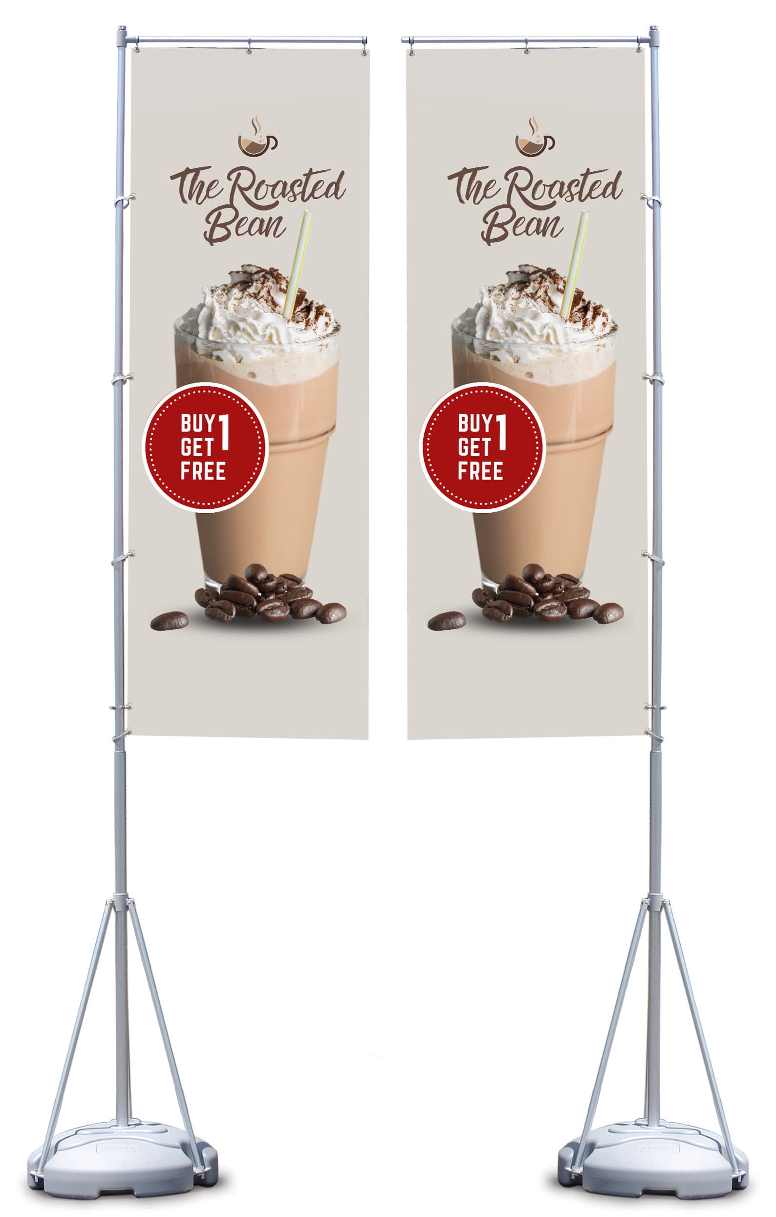 advertising flag banners with double sided graphics 