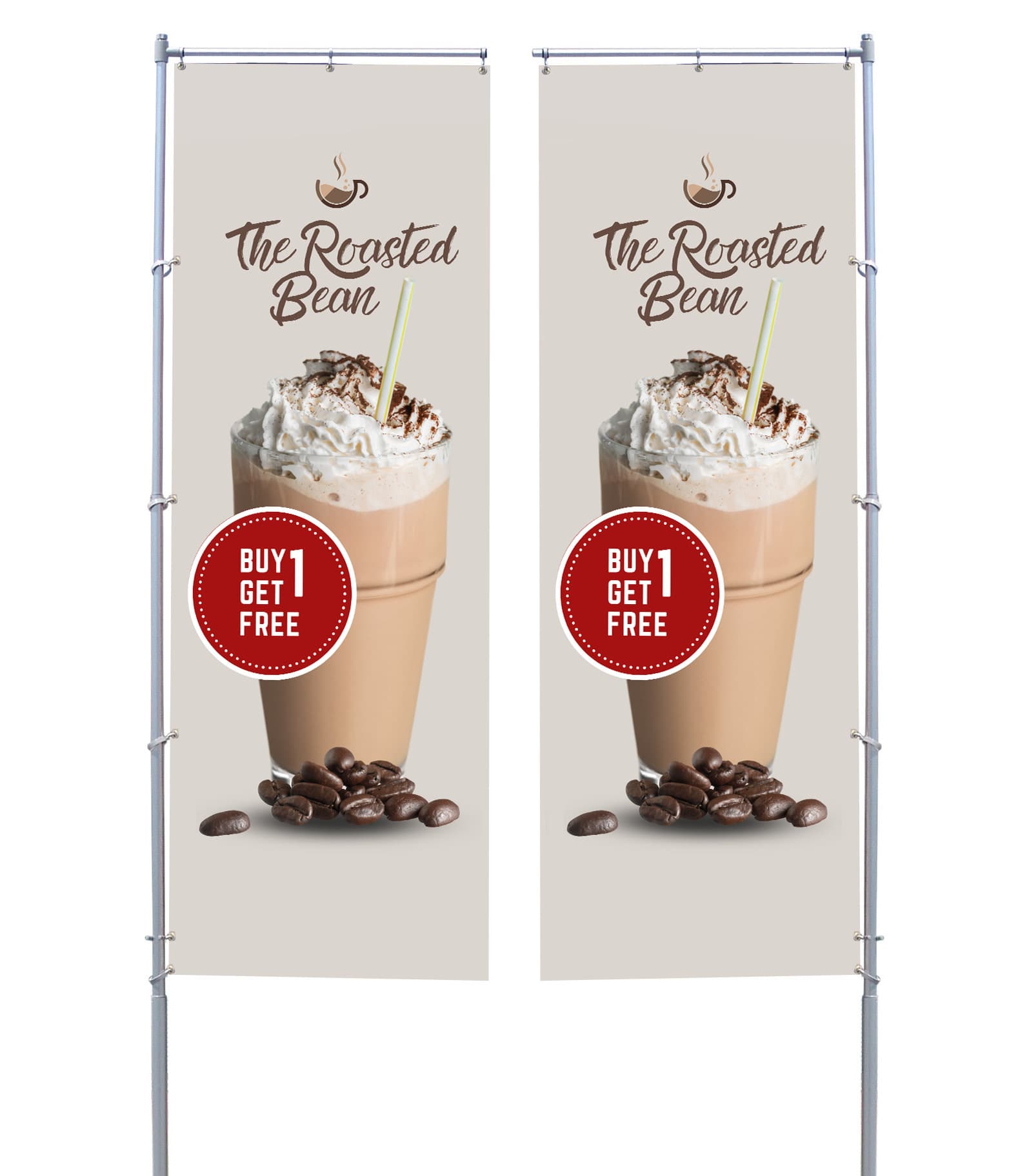 Double sided flag with full color graphics